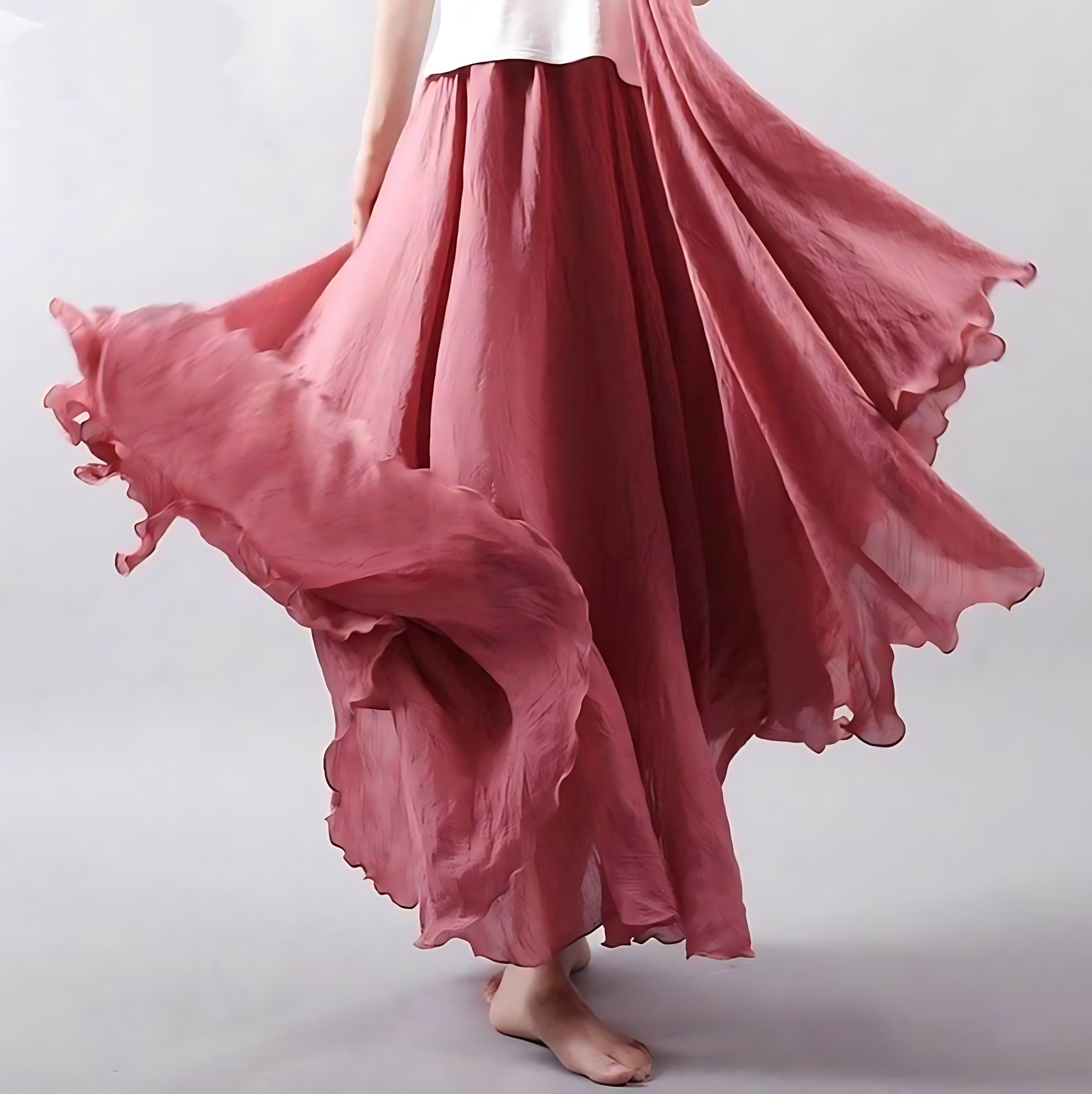 Iris – Flowy A Line Summer Maxi Skirt