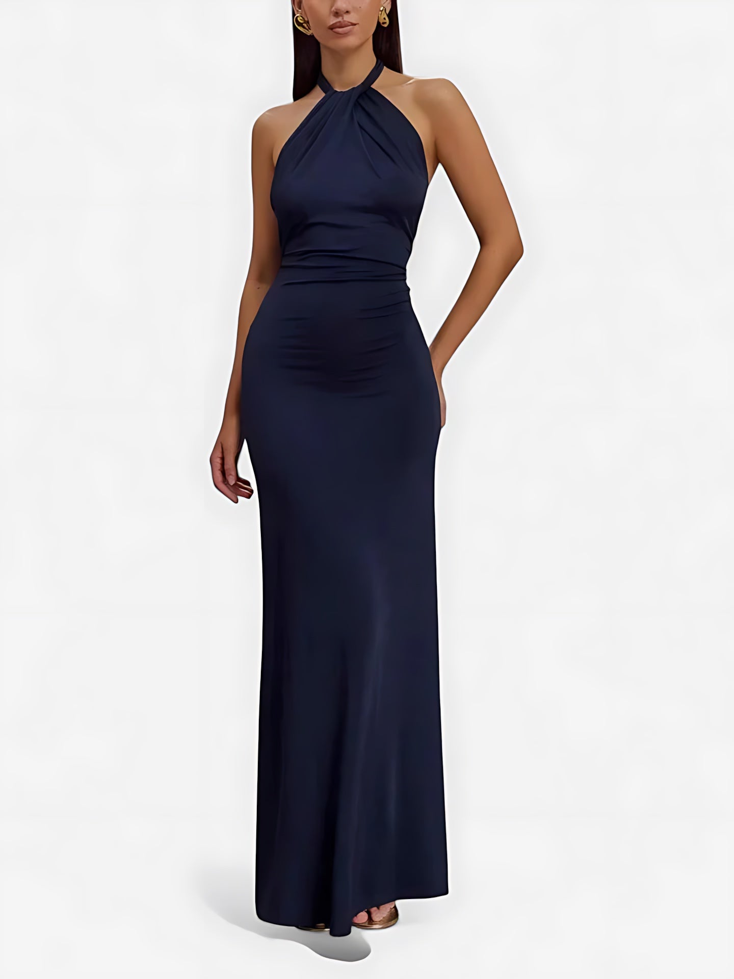 Iris – Halter Neck Bodycon Evening Maxi Dress