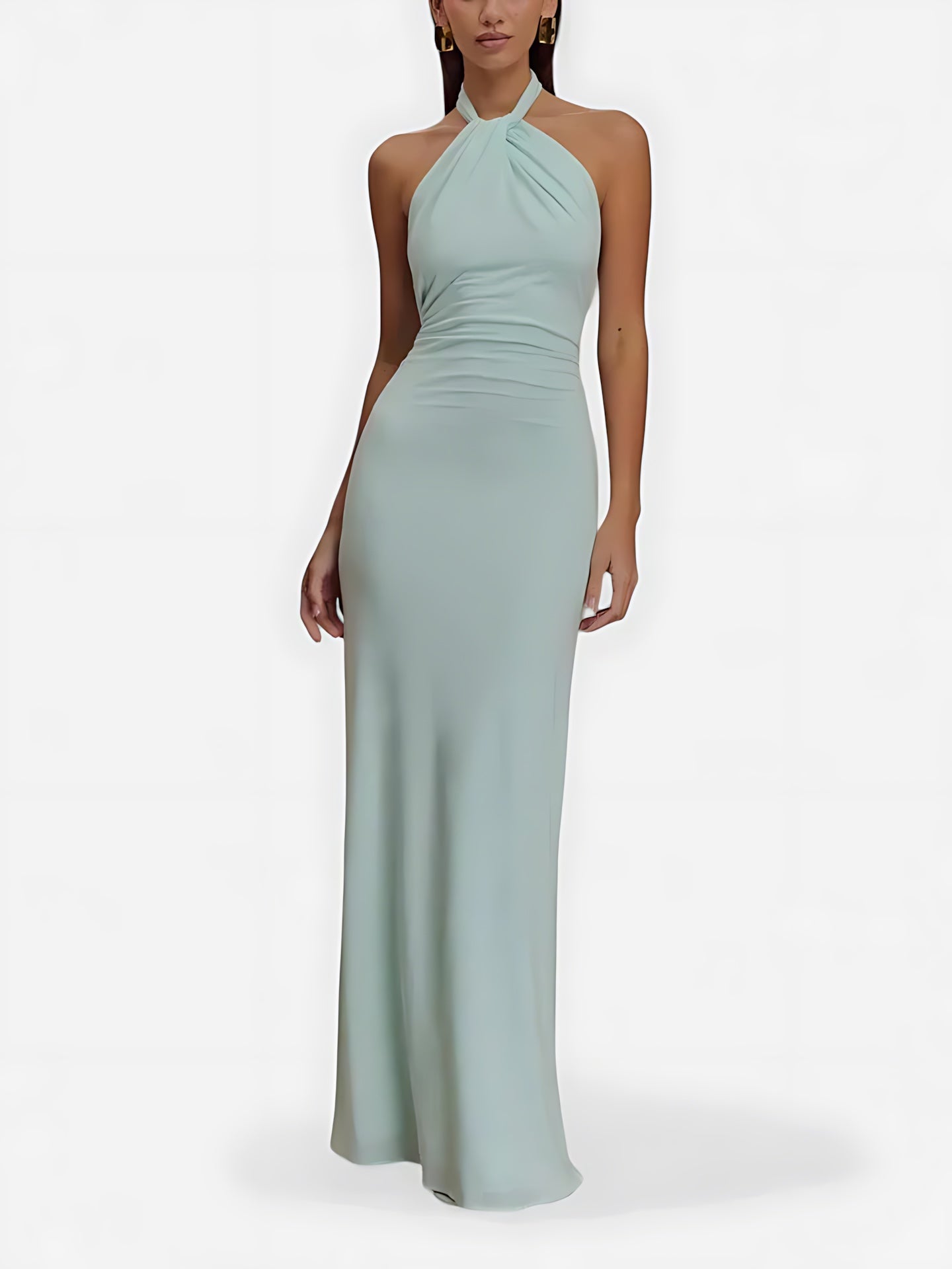 Iris – Halter Neck Bodycon Evening Maxi Dress