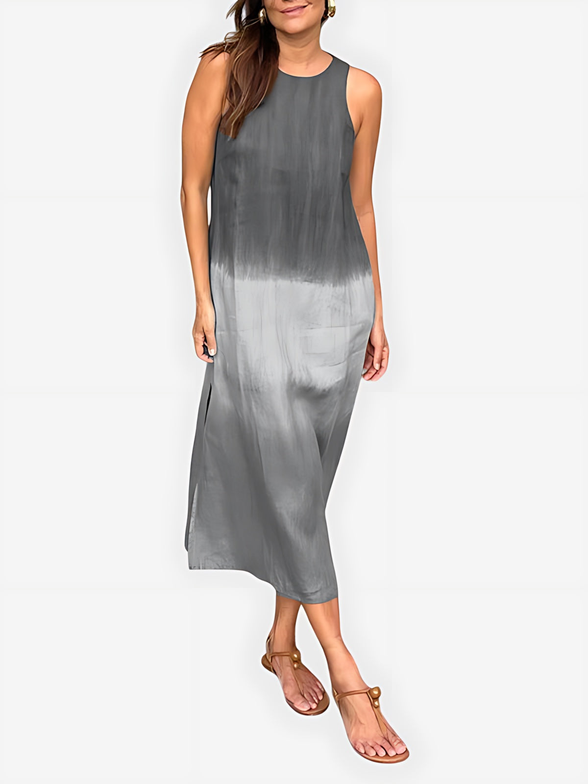 Iris – Satin Ombre Evening Midi Dress