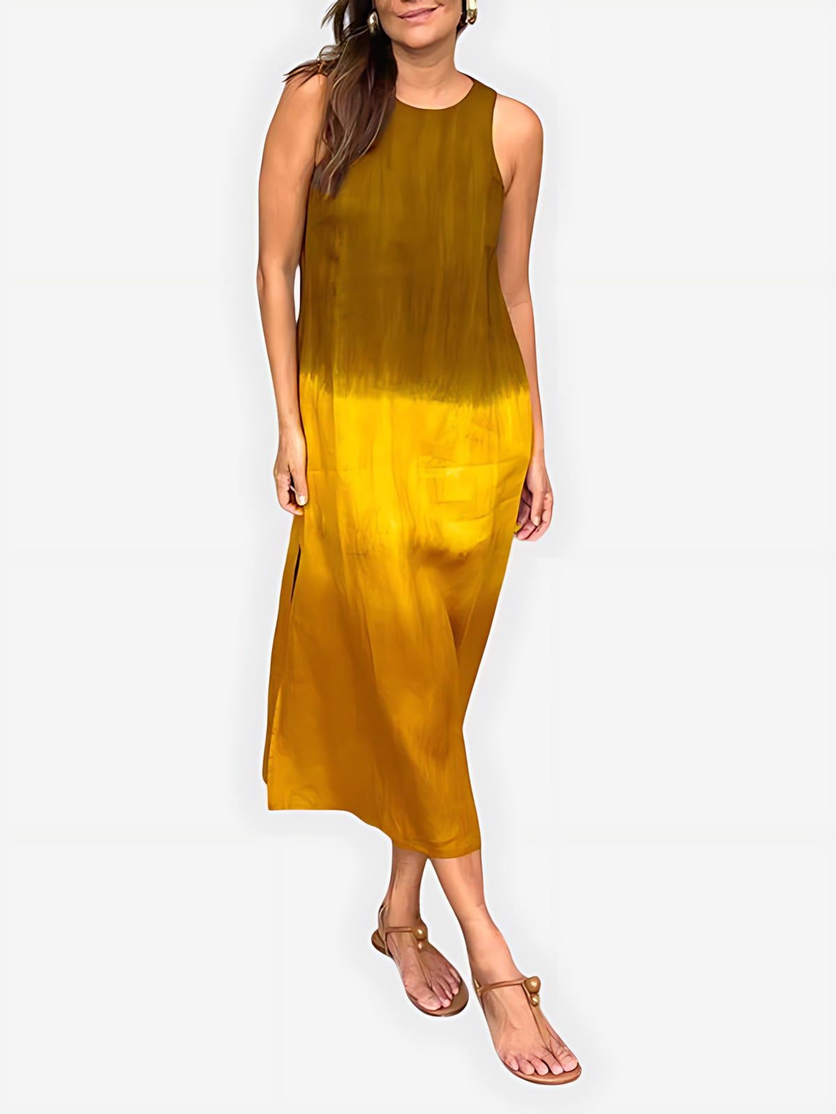 Iris – Satin Ombre Evening Midi Dress