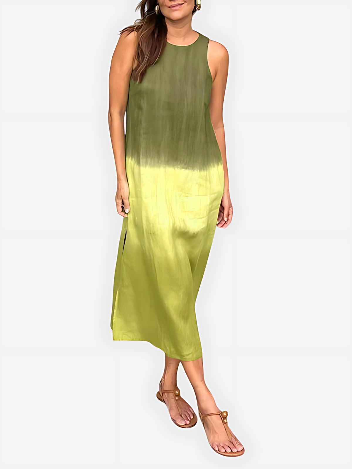 Iris – Satin Ombre Evening Midi Dress