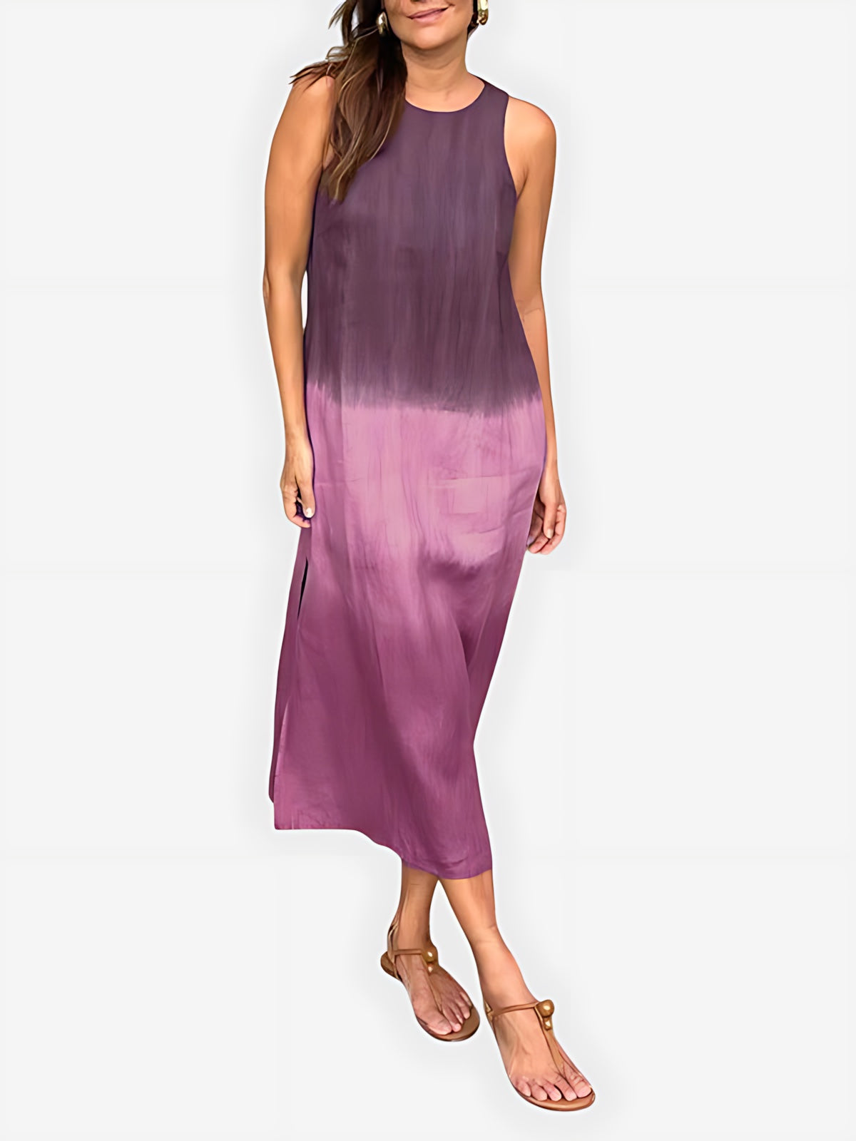 Iris – Satin Ombre Evening Midi Dress