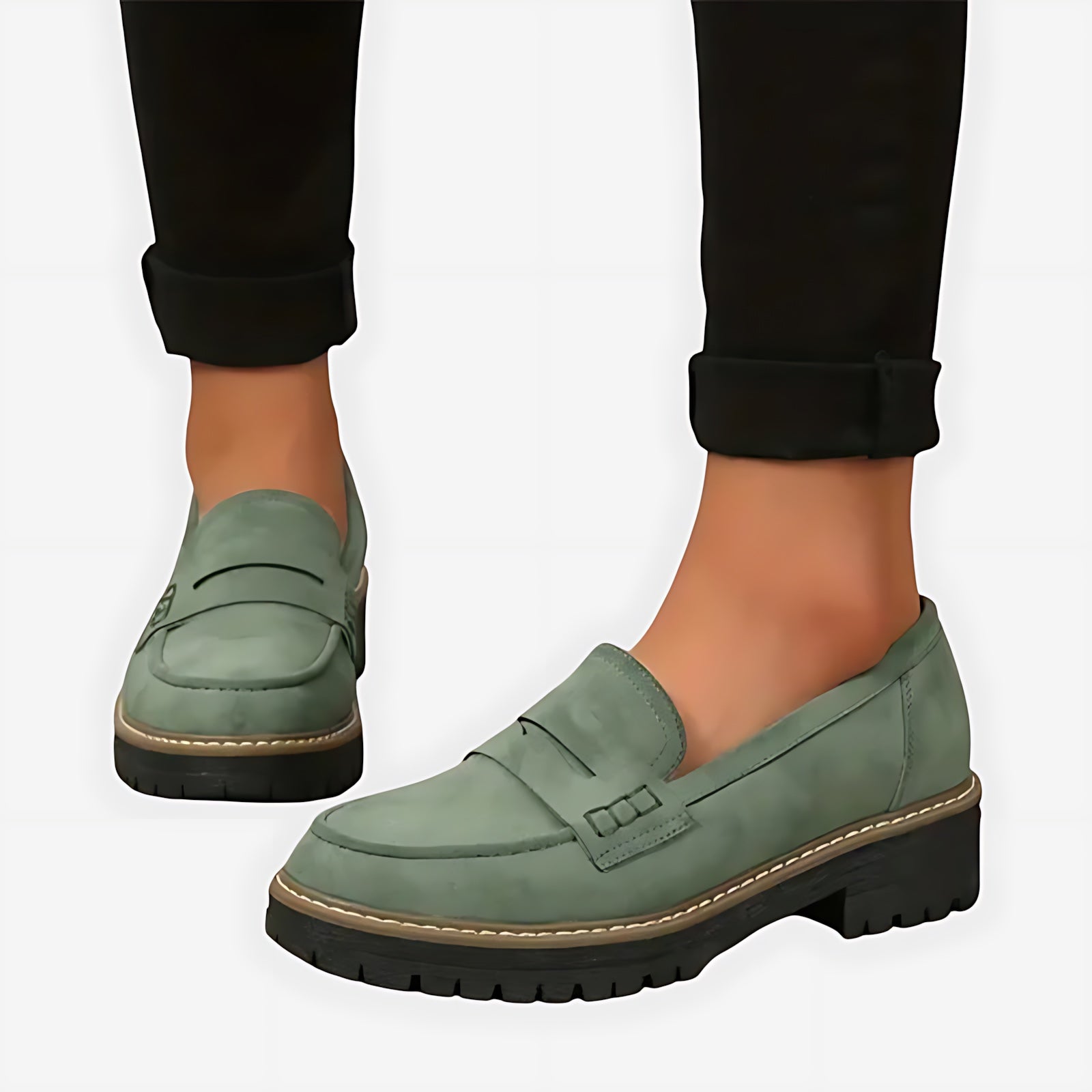 Iris – Suede Chunky Lug Sole Loafers