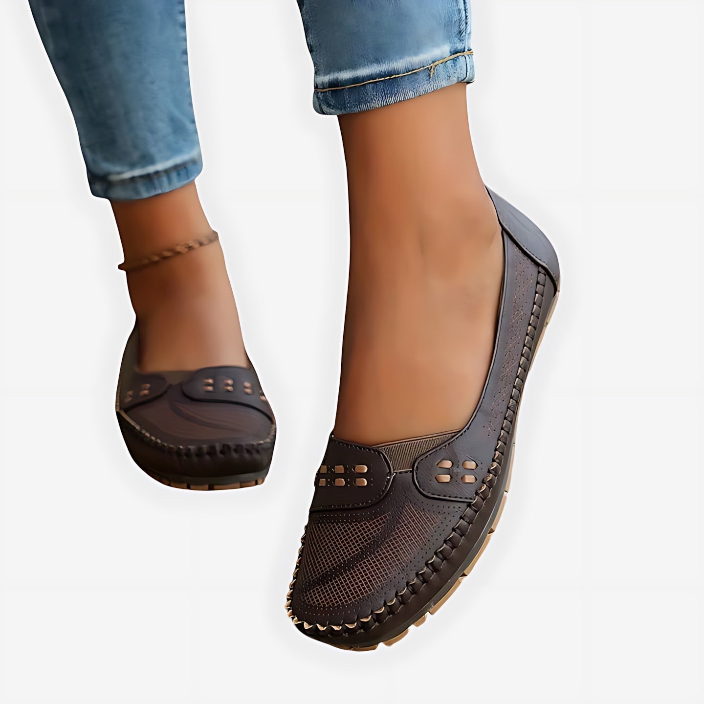 Isabella – Studded Slip On Round Toe Flats