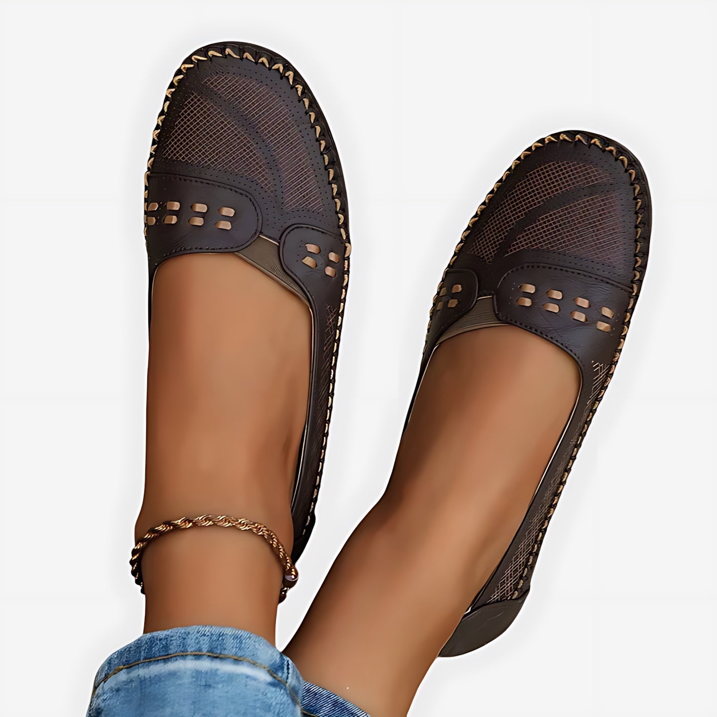 Isabella – Studded Slip On Round Toe Flats