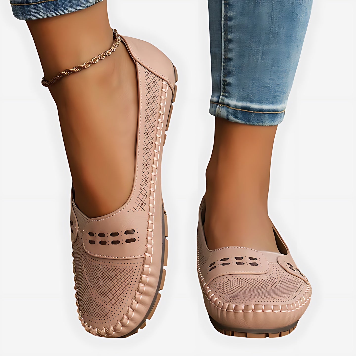 Isabella – Studded Slip On Round Toe Flats