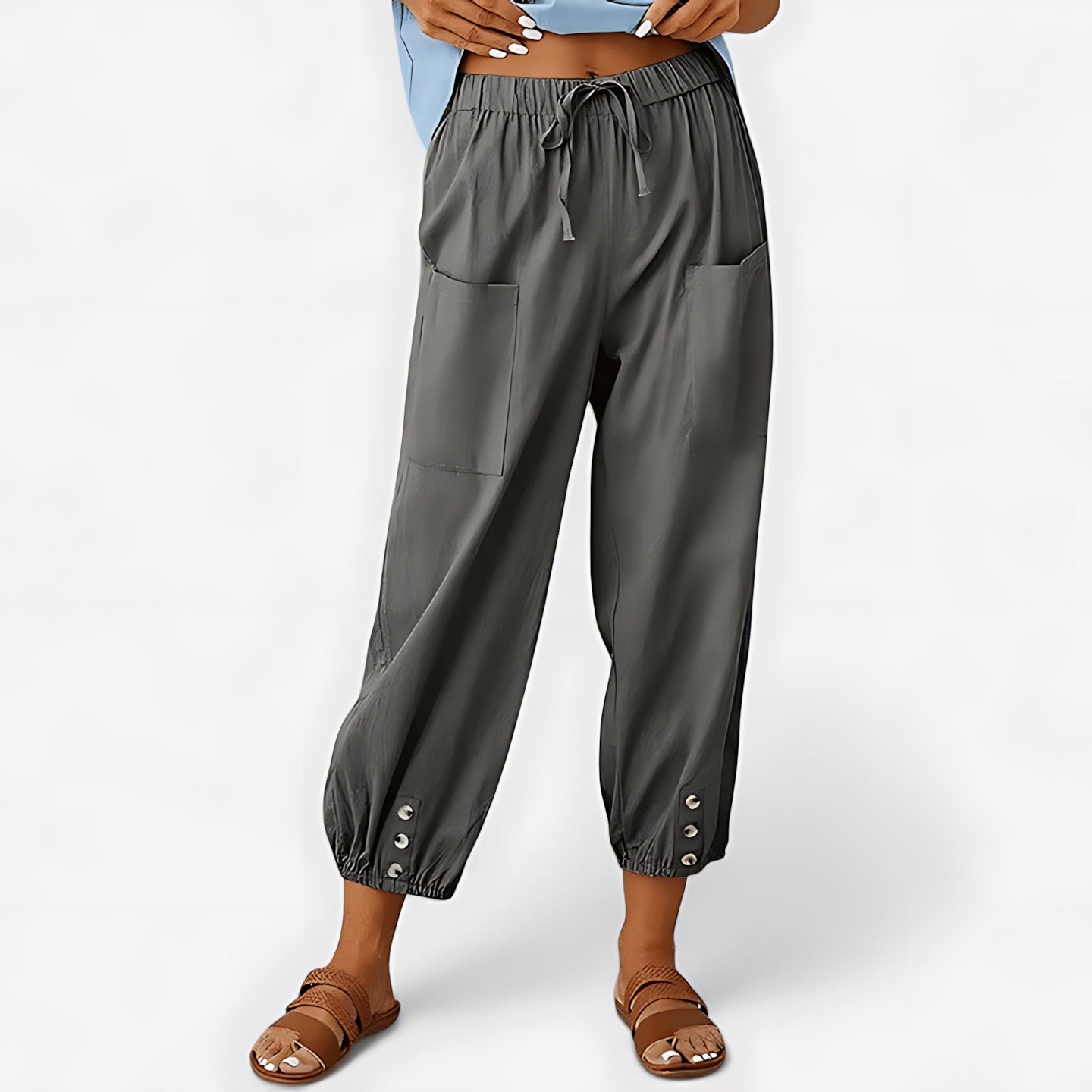 Isabelle – Elastic Waist Cropped Harem Pants