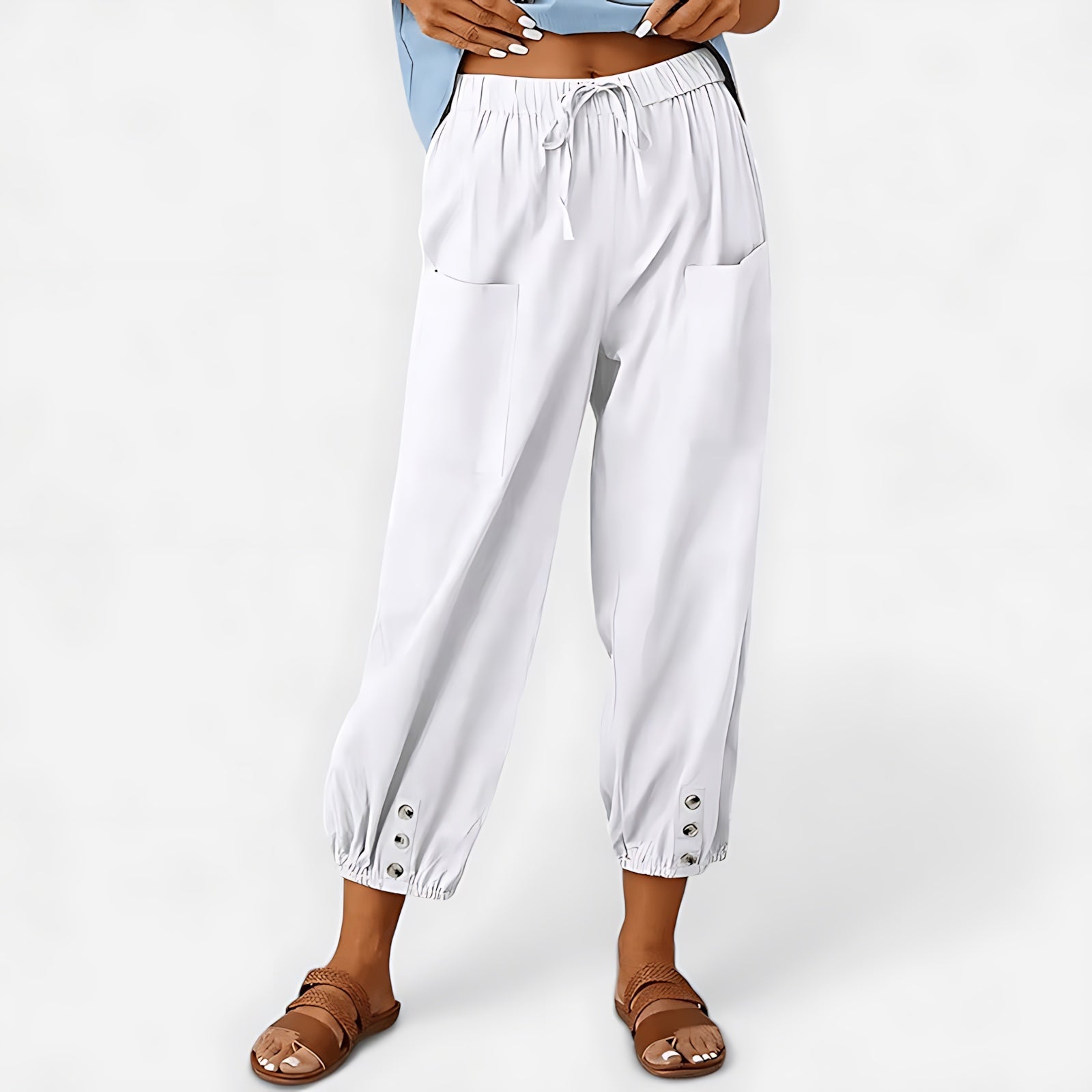 Isabelle – Elastic Waist Cropped Harem Pants