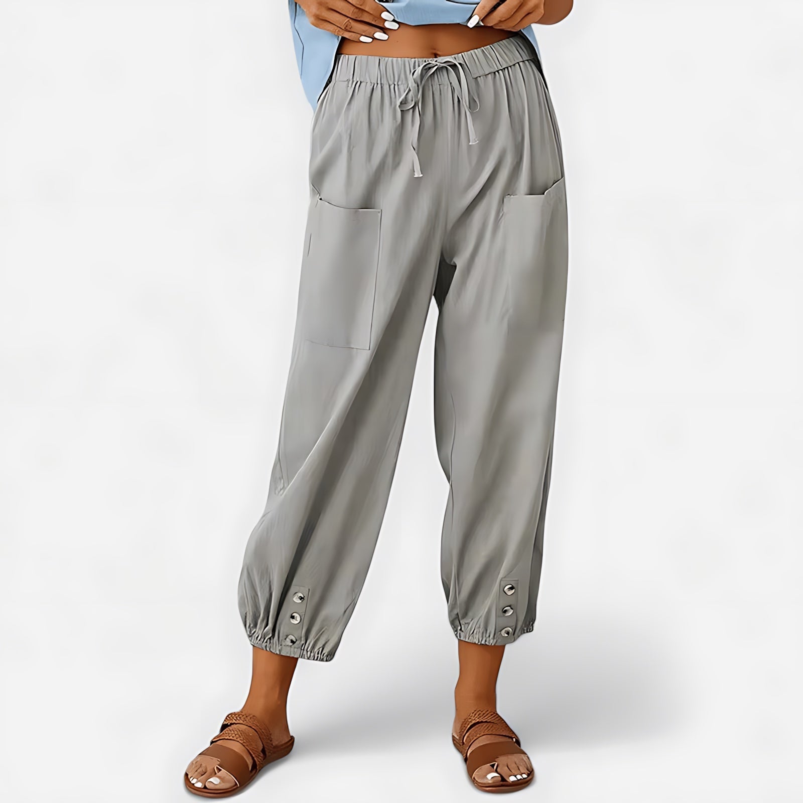 Isabelle – Elastic Waist Cropped Harem Pants