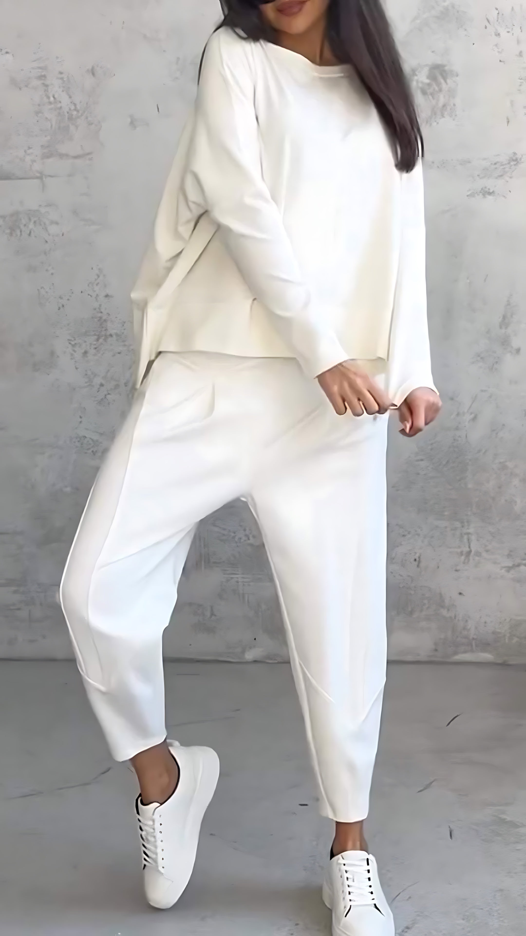Isla – Knit Long Sleeve Top and Wide Leg Pants Lounge Set
