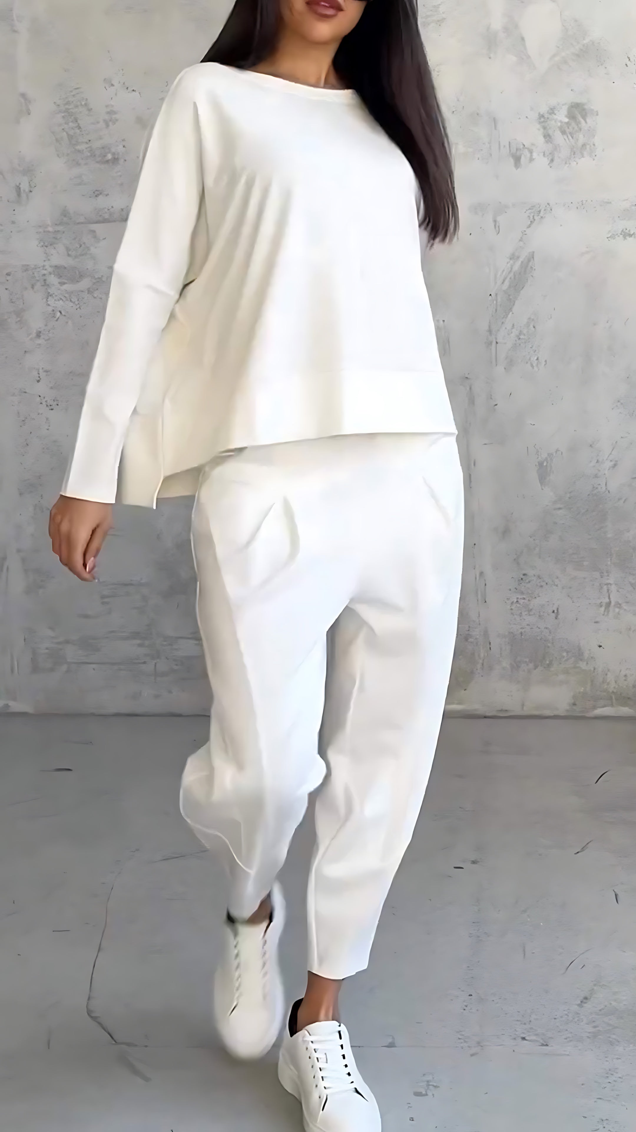 Isla – Knit Long Sleeve Top and Wide Leg Pants Lounge Set