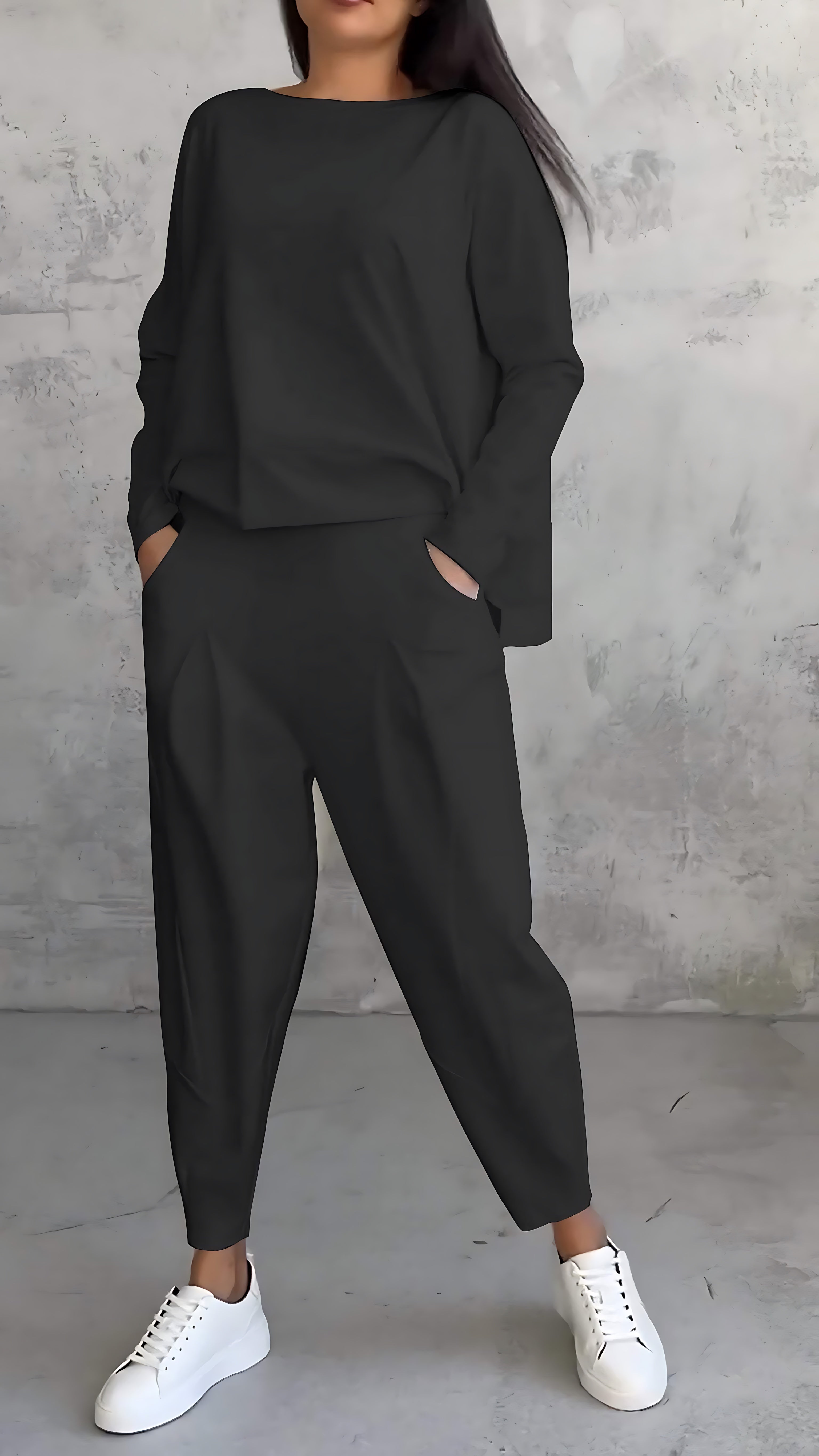 Isla – Knit Long Sleeve Top and Wide Leg Pants Lounge Set