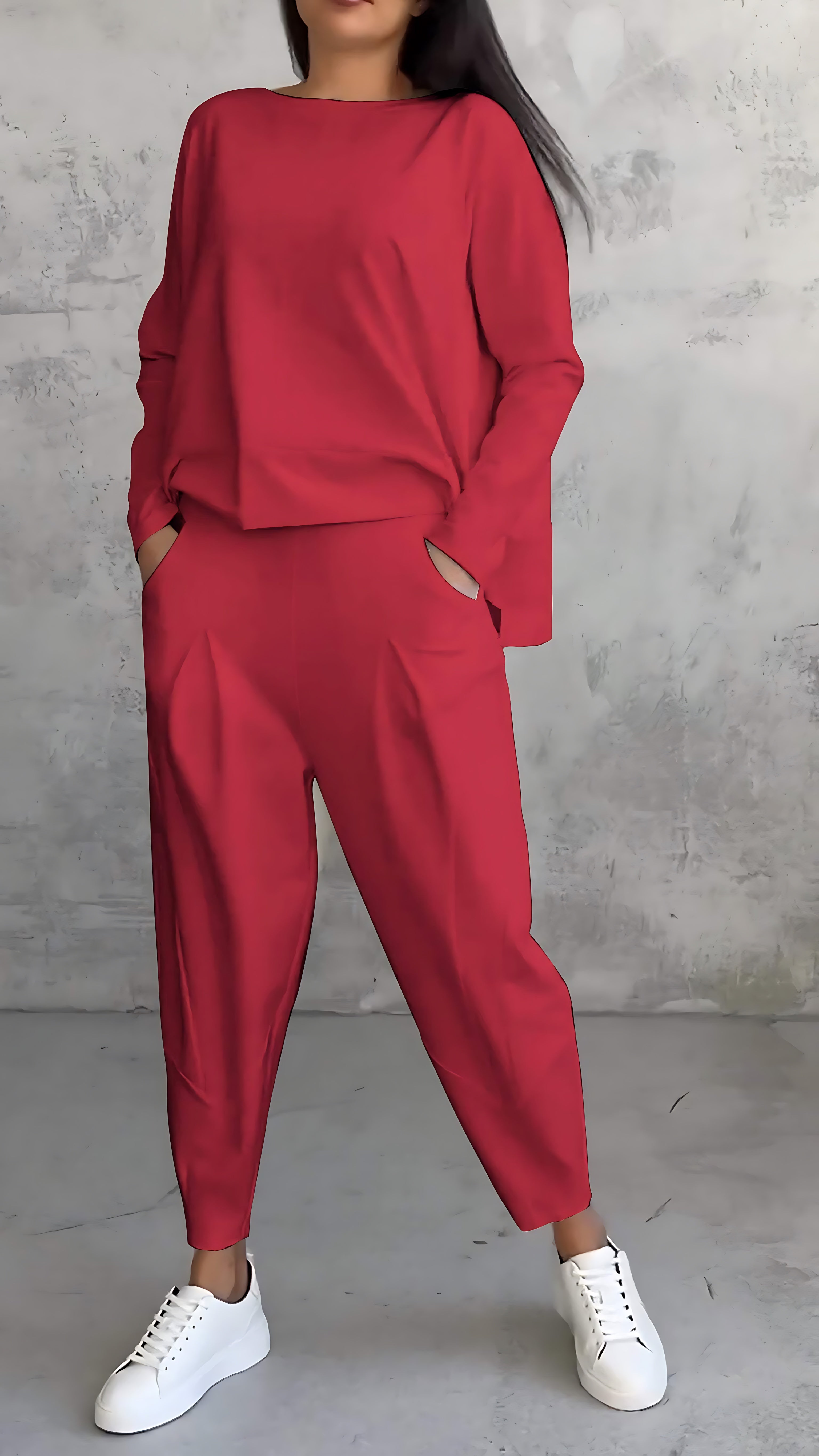 Isla – Knit Long Sleeve Top and Wide Leg Pants Lounge Set