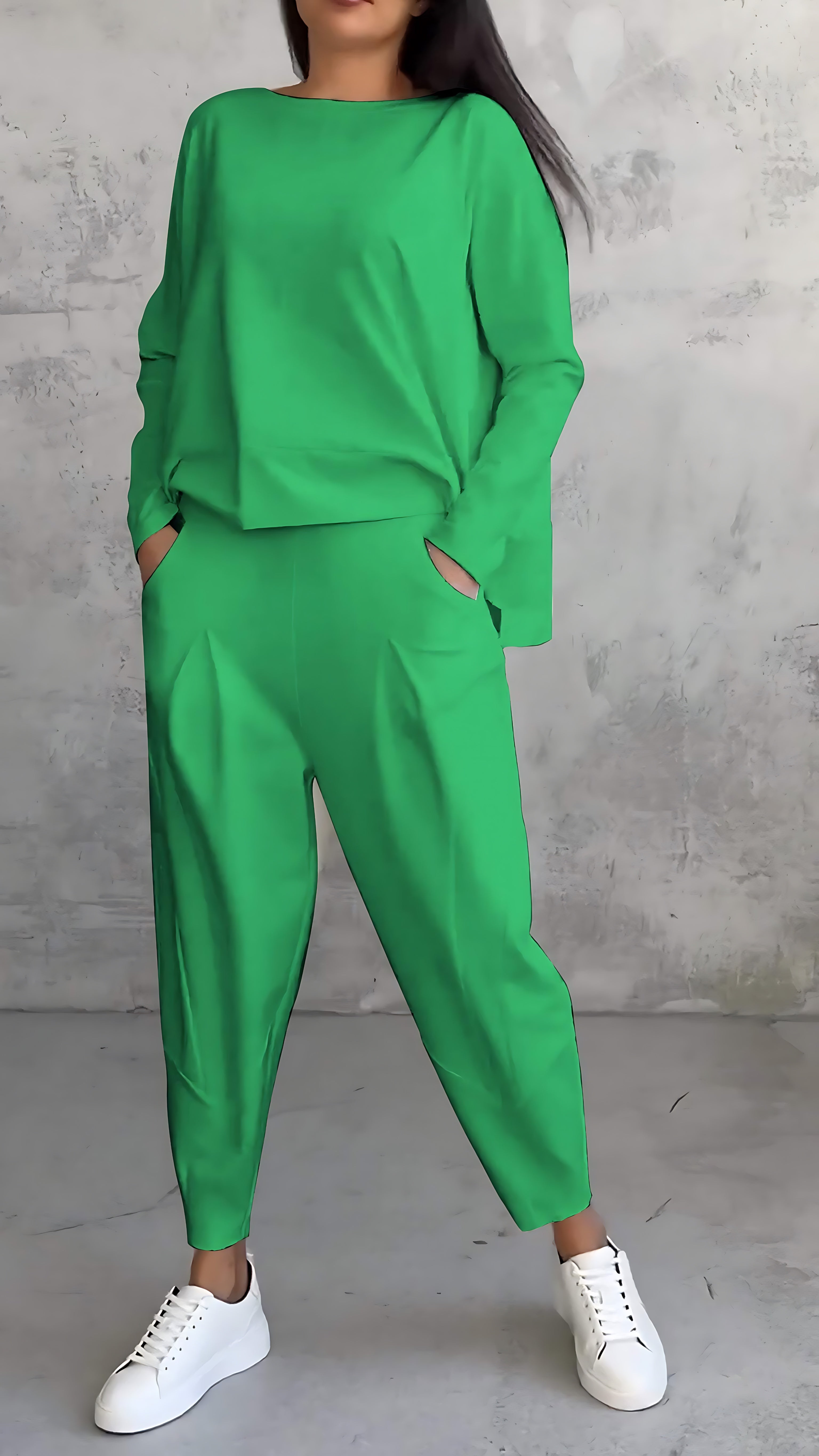 Isla – Knit Long Sleeve Top and Wide Leg Pants Lounge Set