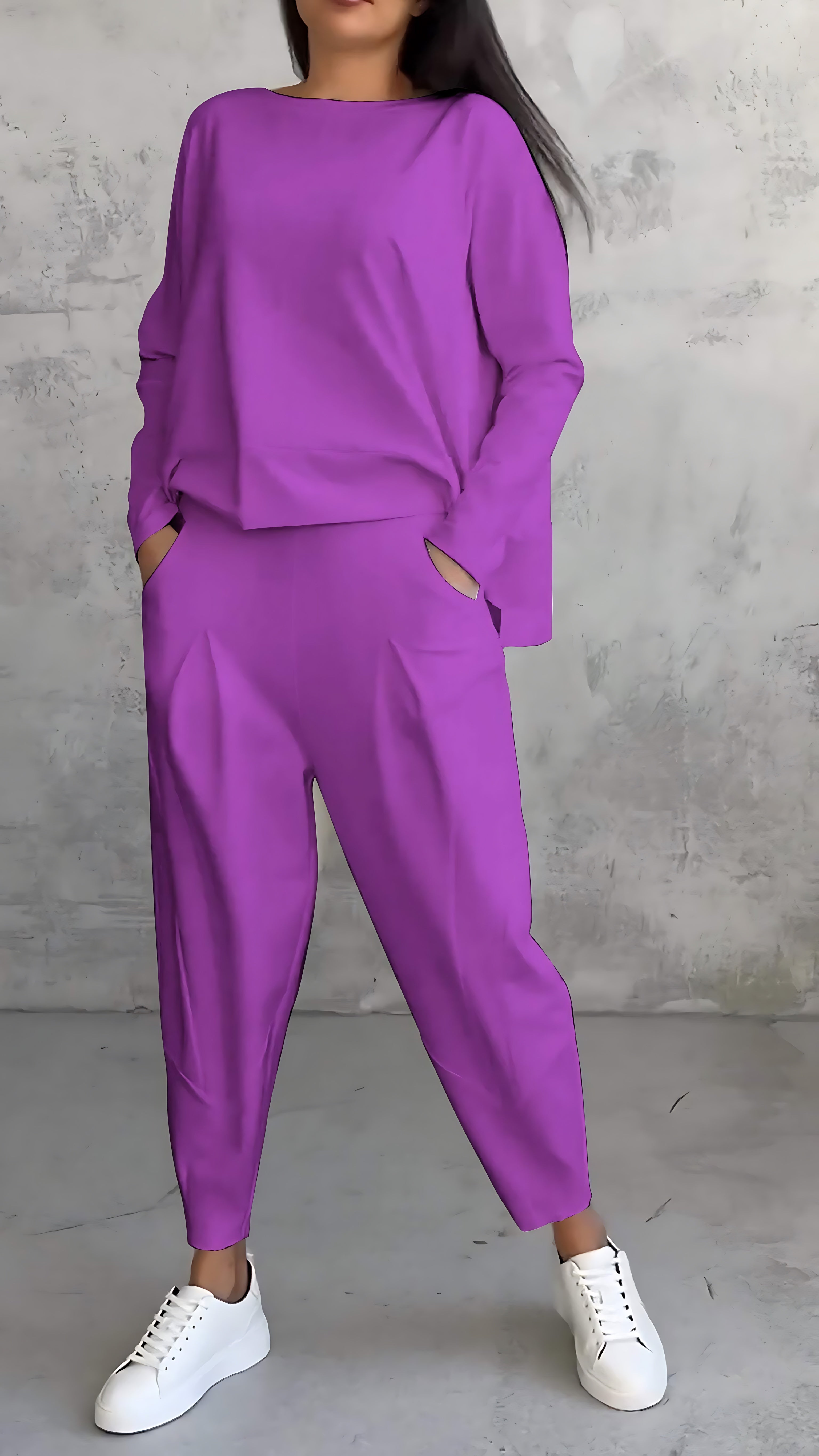Isla – Knit Long Sleeve Top and Wide Leg Pants Lounge Set
