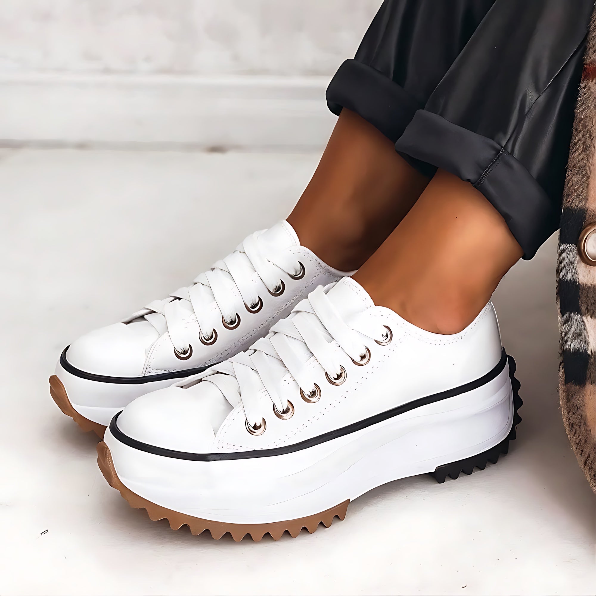 Isla – Lace Up Chunky Sole Platform Sneakers