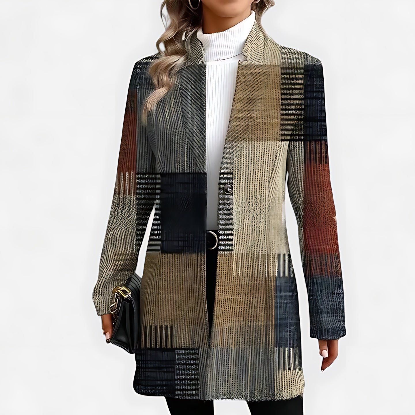 Isla – Plaid Patchwork Longline Jacket