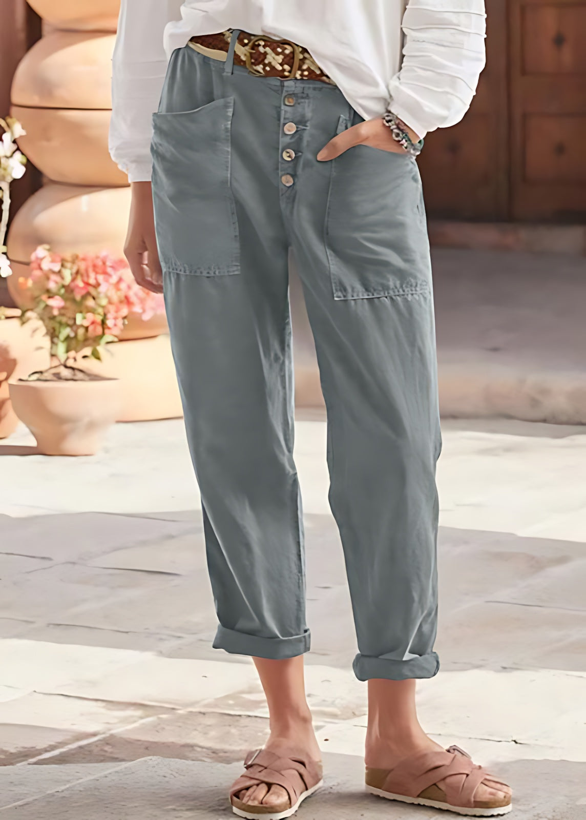 Jade – Cropped Straight Leg Pants
