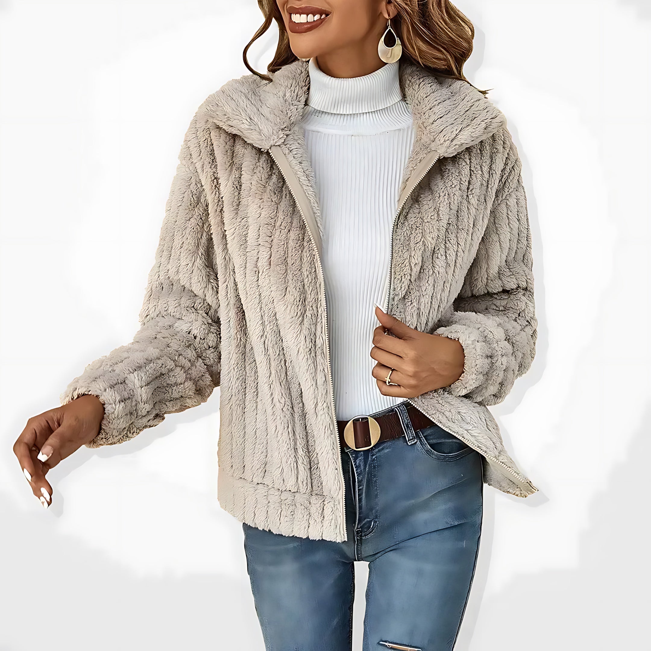Jade – Fleece Zip Up Collared Jacket