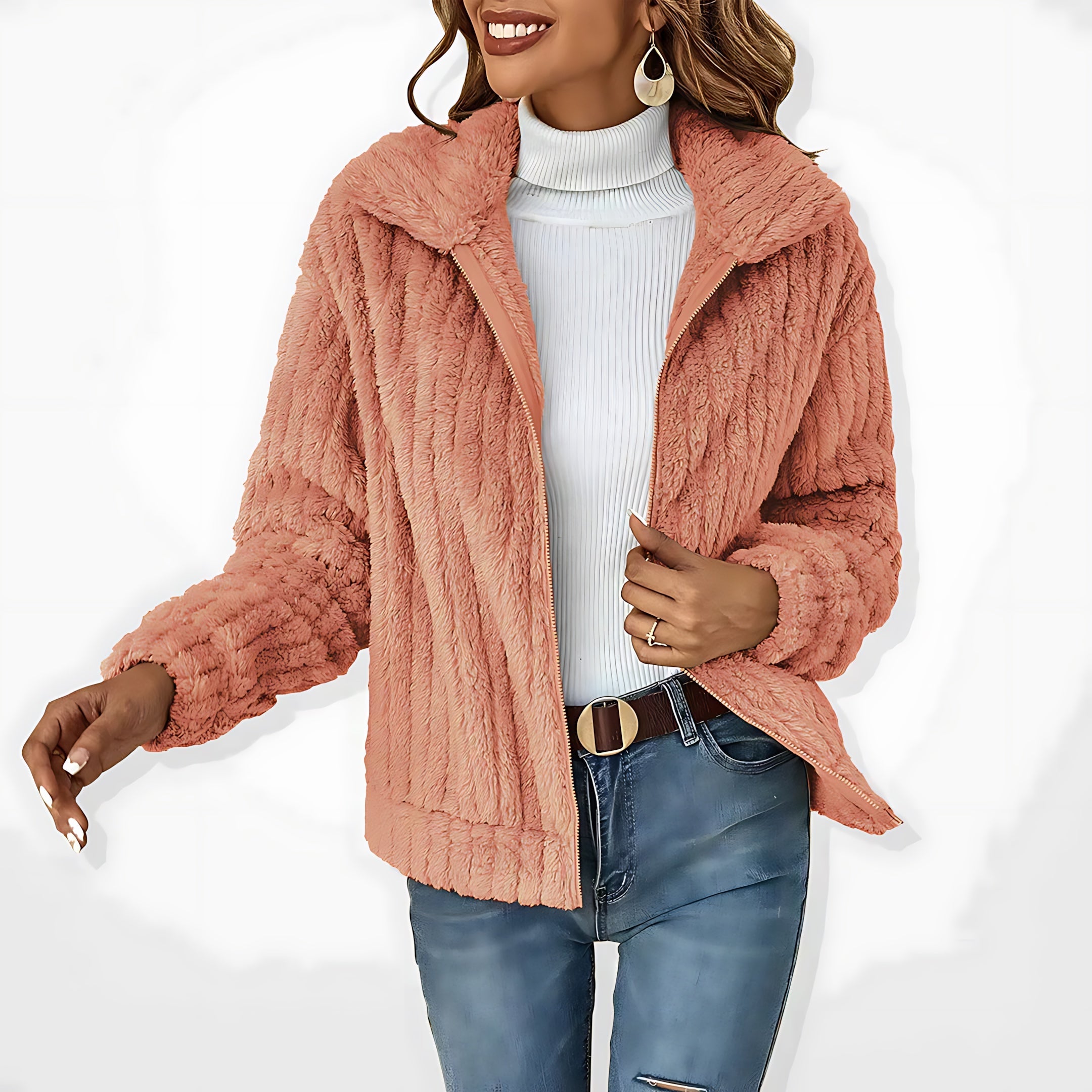 Jade – Fleece Zip Up Collared Jacket