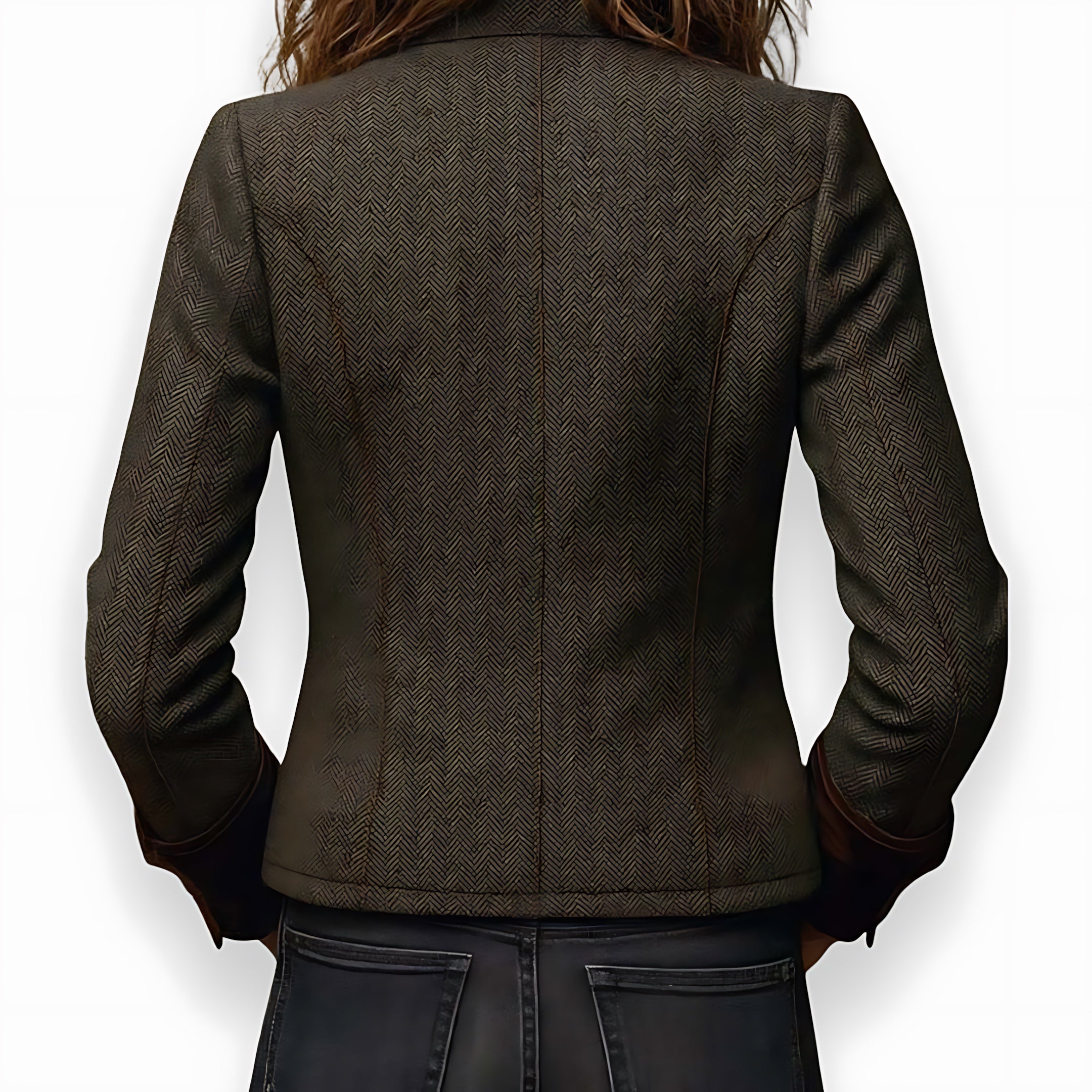Jolene – Herringbone Button Up Jacket