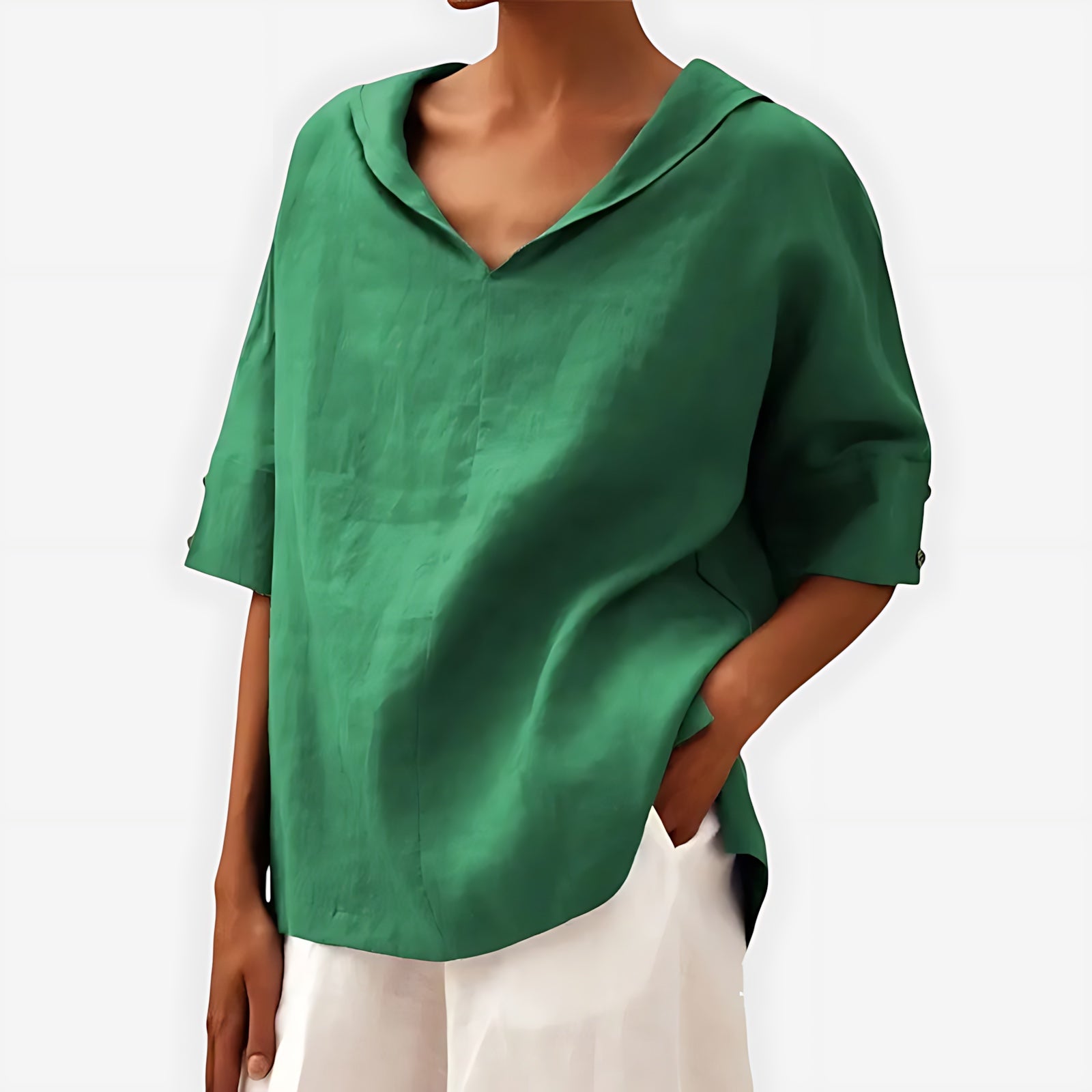 Jolene – V Neck Short Sleeve Blouse