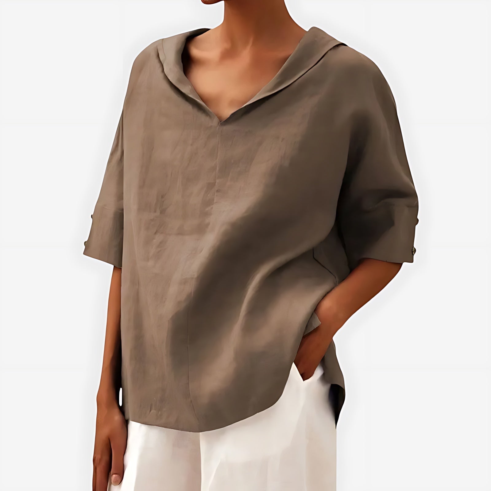 Jolene – V Neck Short Sleeve Blouse