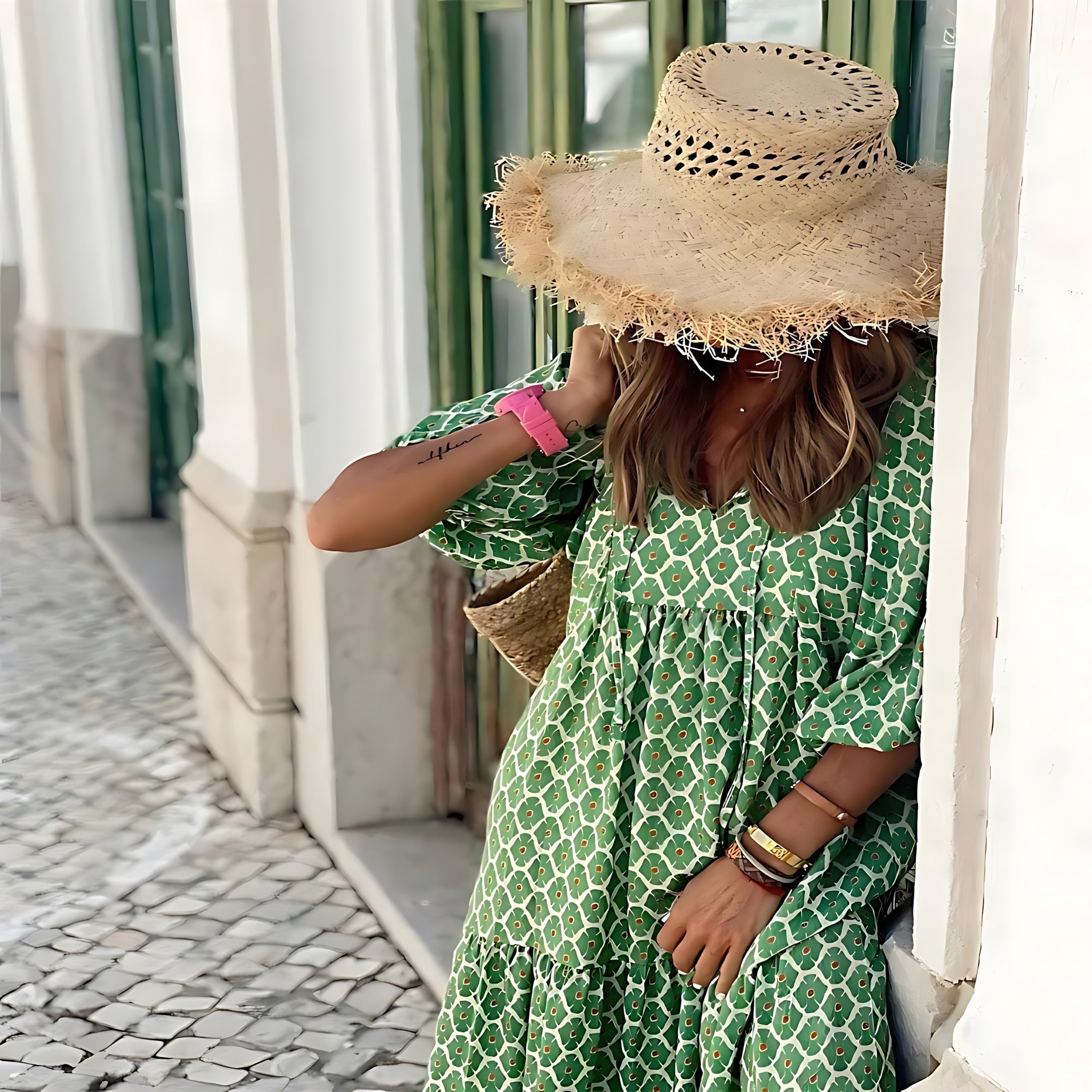Josephine – Floral Print Balloon Sleeve Tiered Maxi Dress