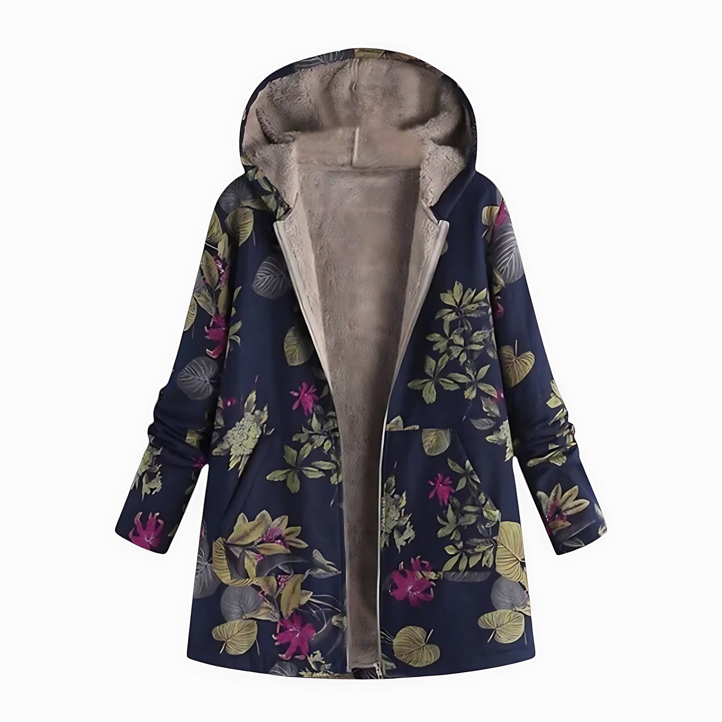 Josephine – Sherpa Lined Floral Print Coat
