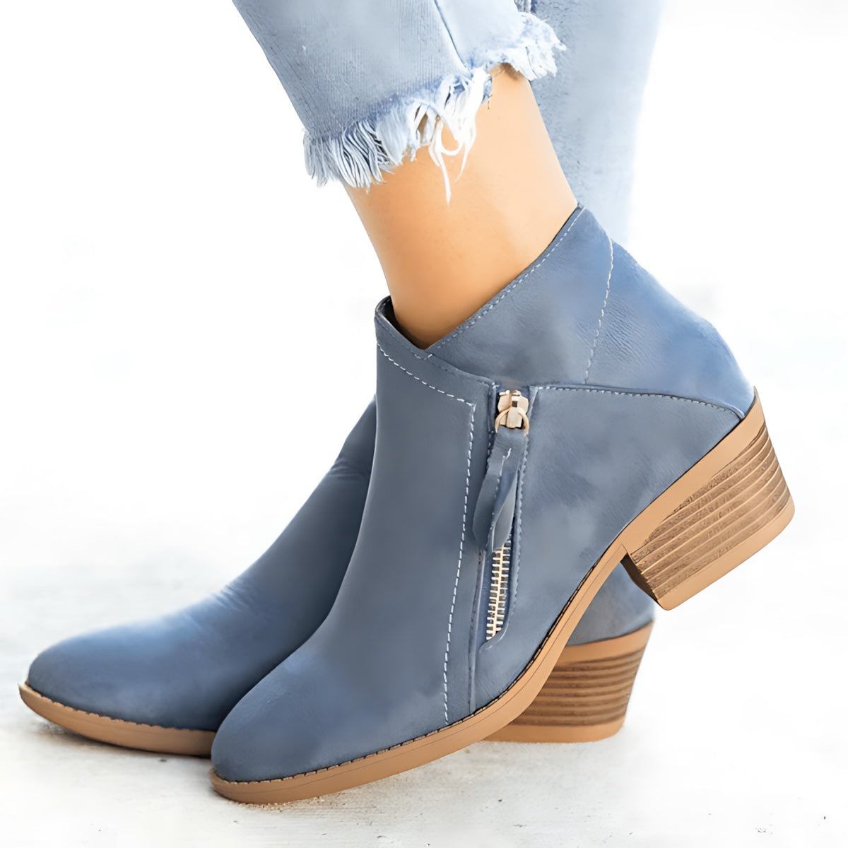 Josephine – Suede Block Heel Ankle Boots
