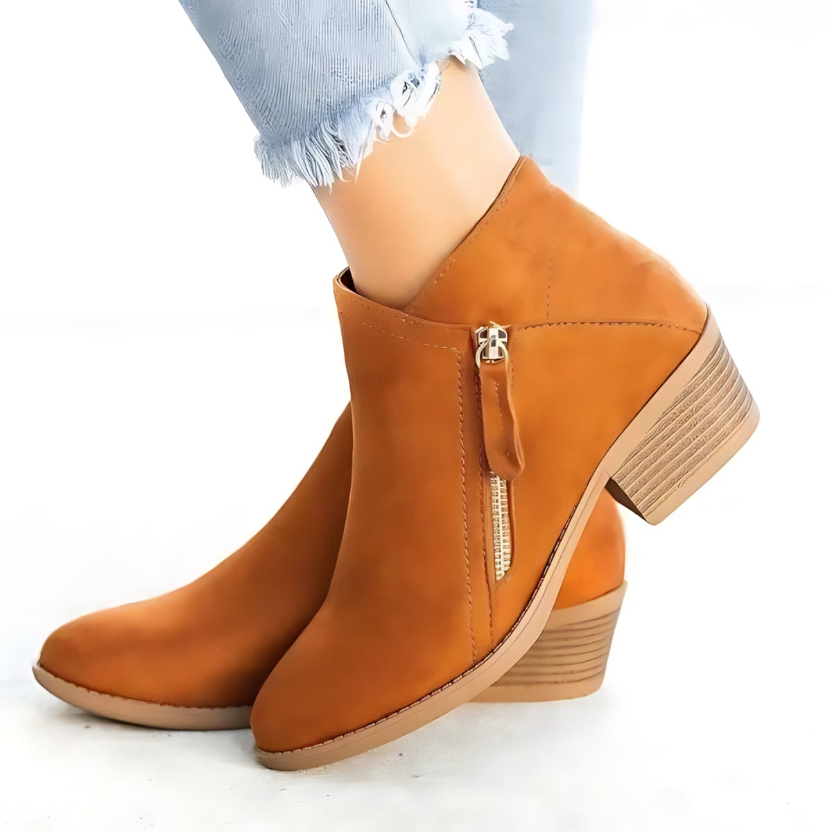 Josephine – Suede Block Heel Ankle Boots
