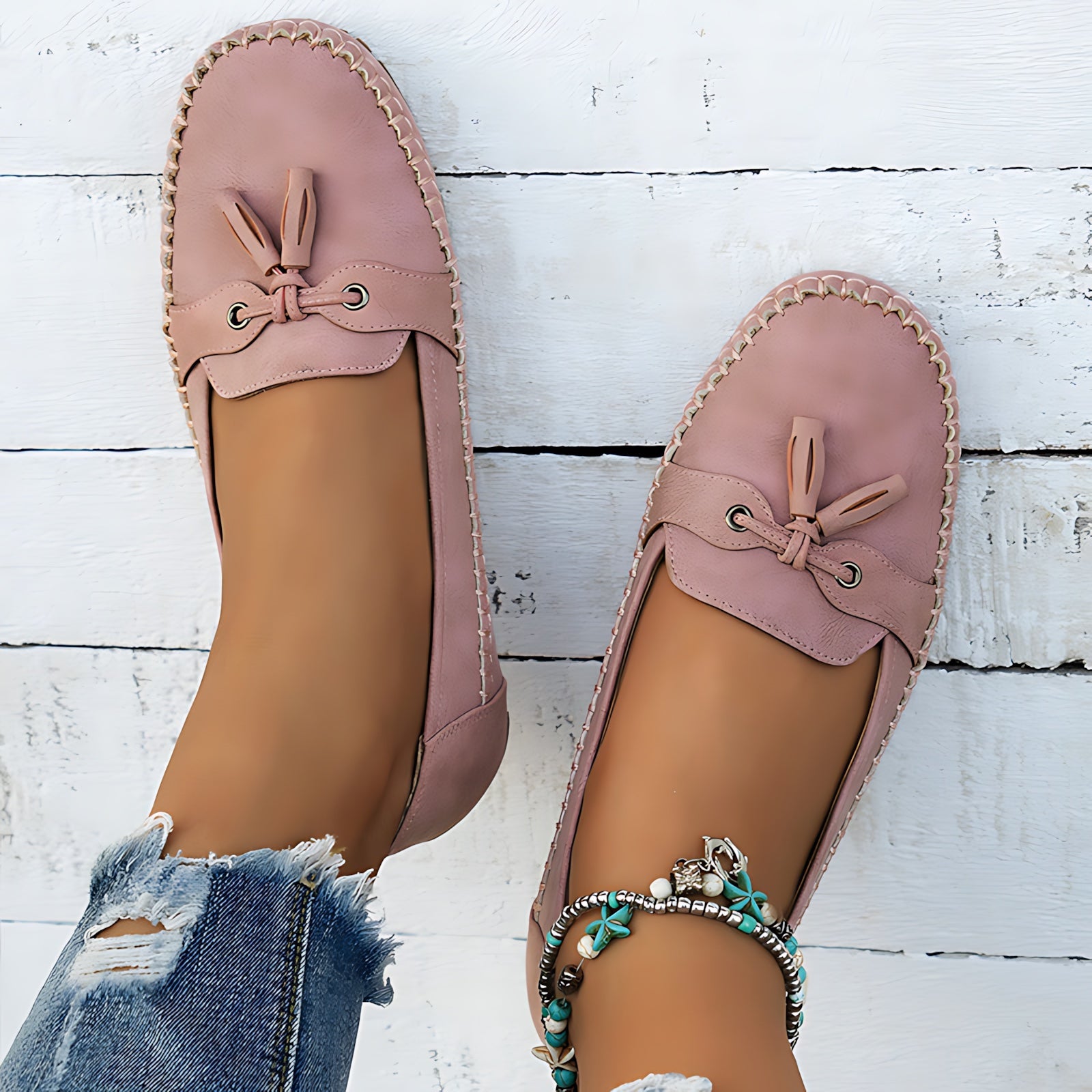Josie – Suede Tassel Moc Toe Loafers