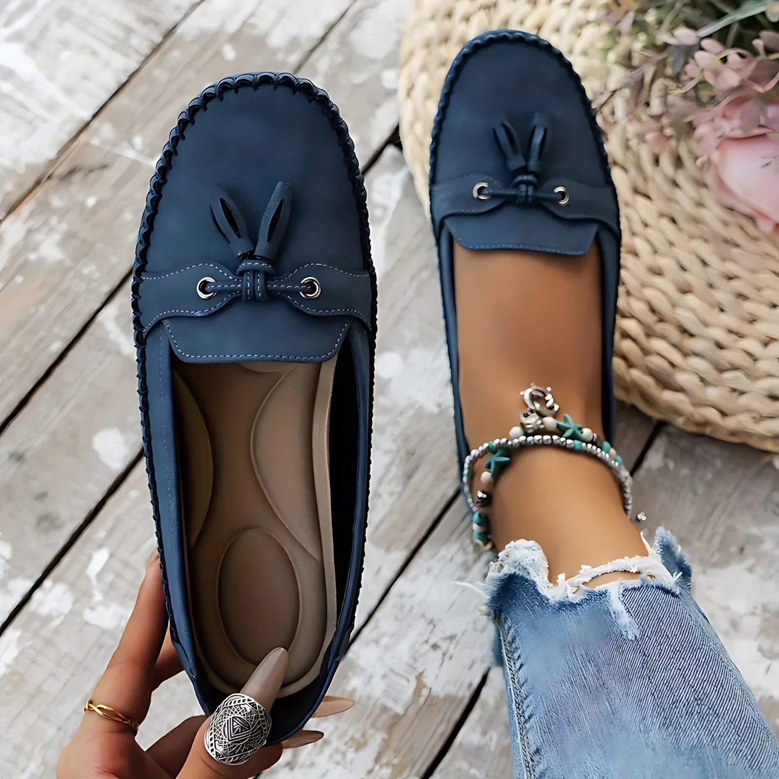Josie – Suede Tassel Moc Toe Loafers