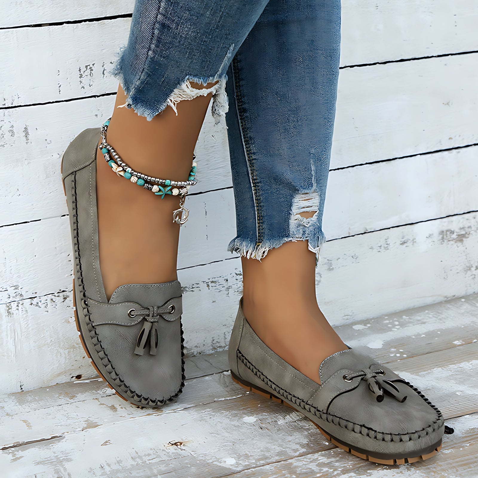 Josie – Suede Tassel Moc Toe Loafers