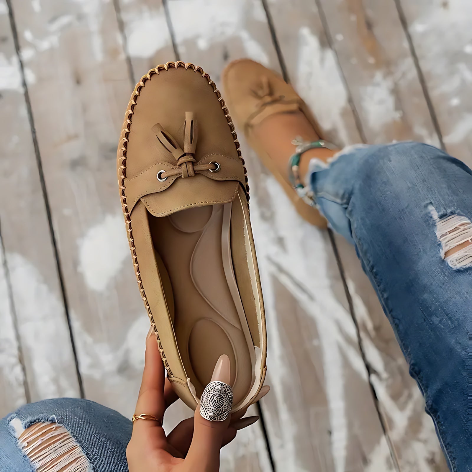 Josie – Suede Tassel Moc Toe Loafers