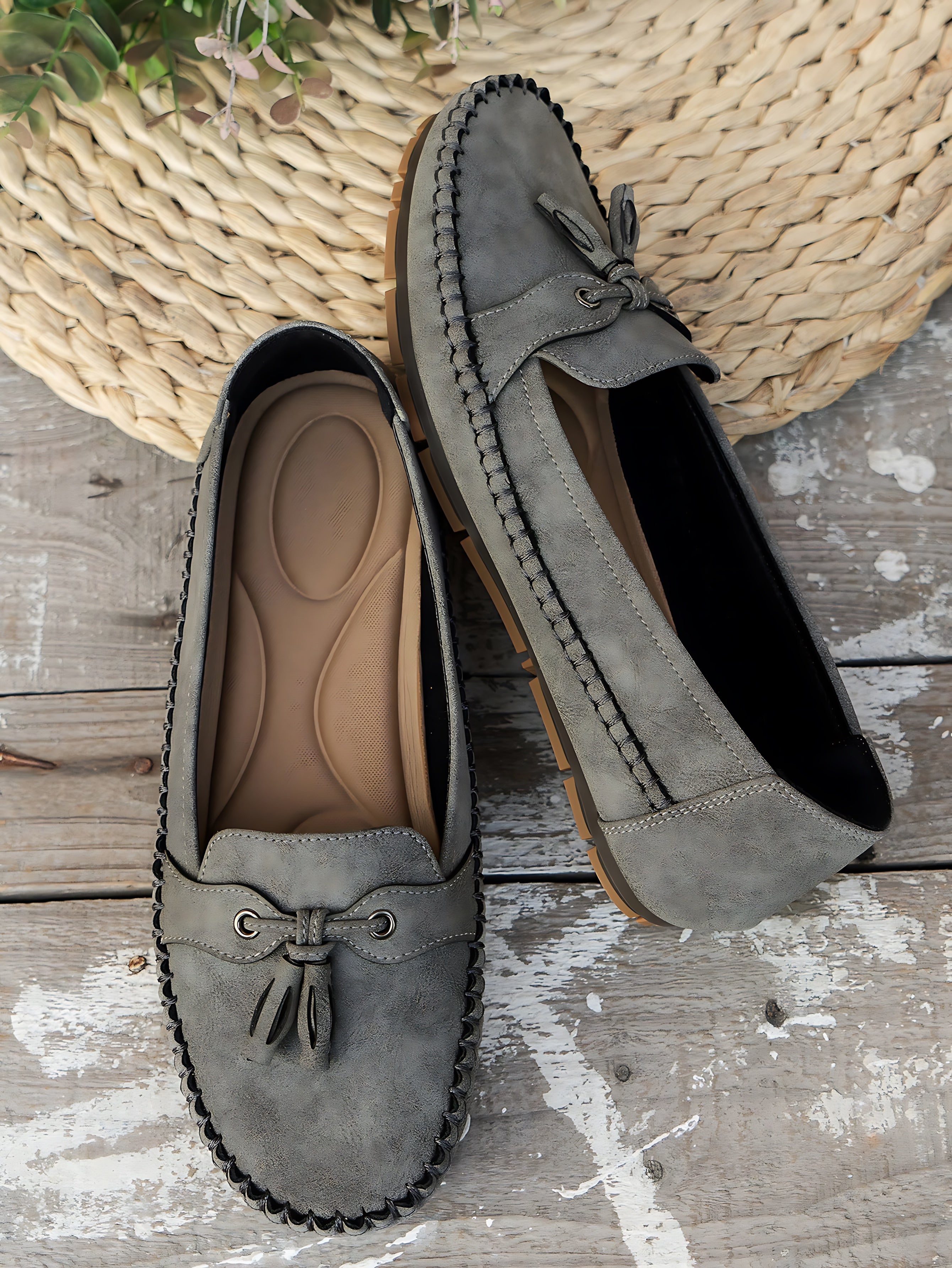 Josie – Suede Tassel Moc Toe Loafers