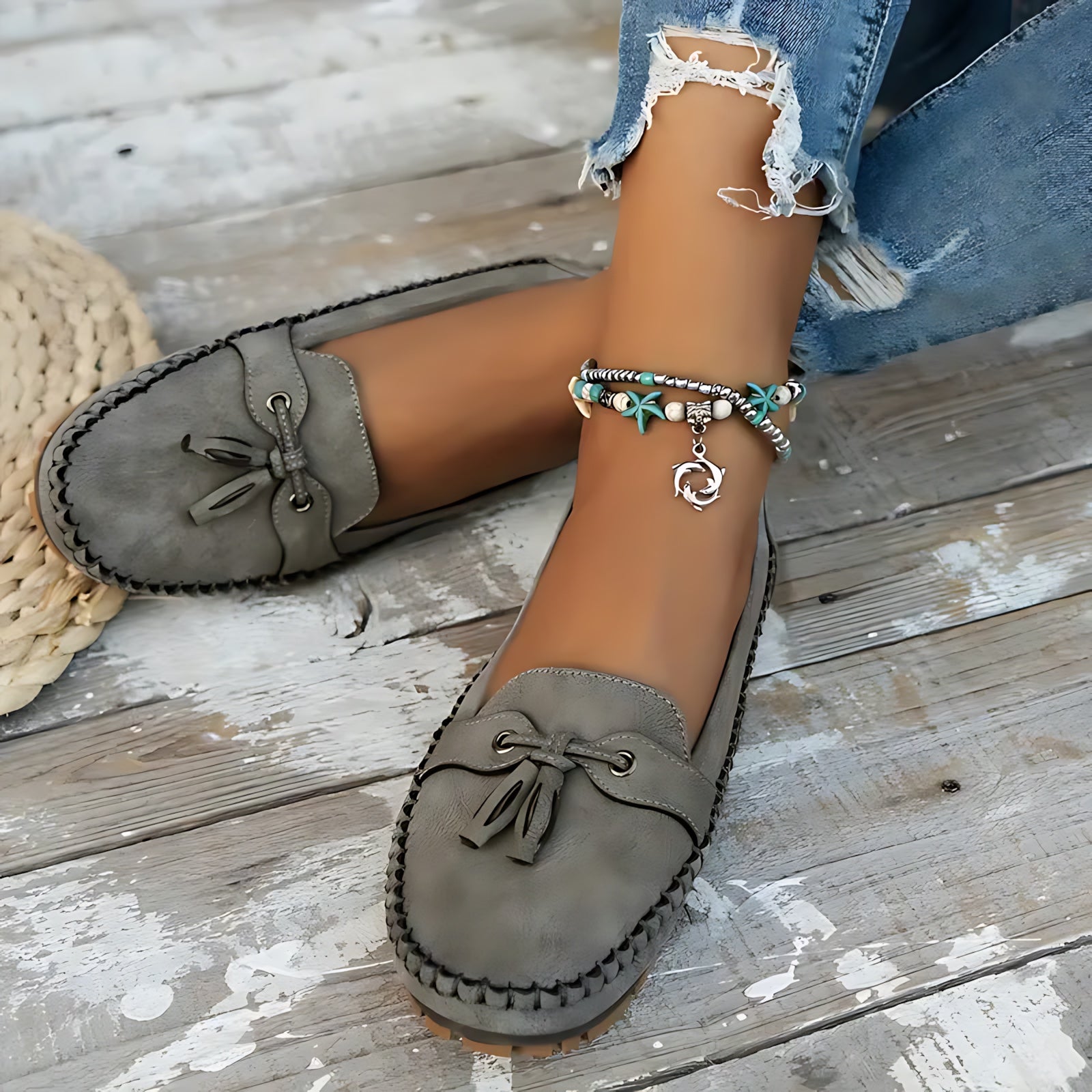 Josie – Suede Tassel Moc Toe Loafers