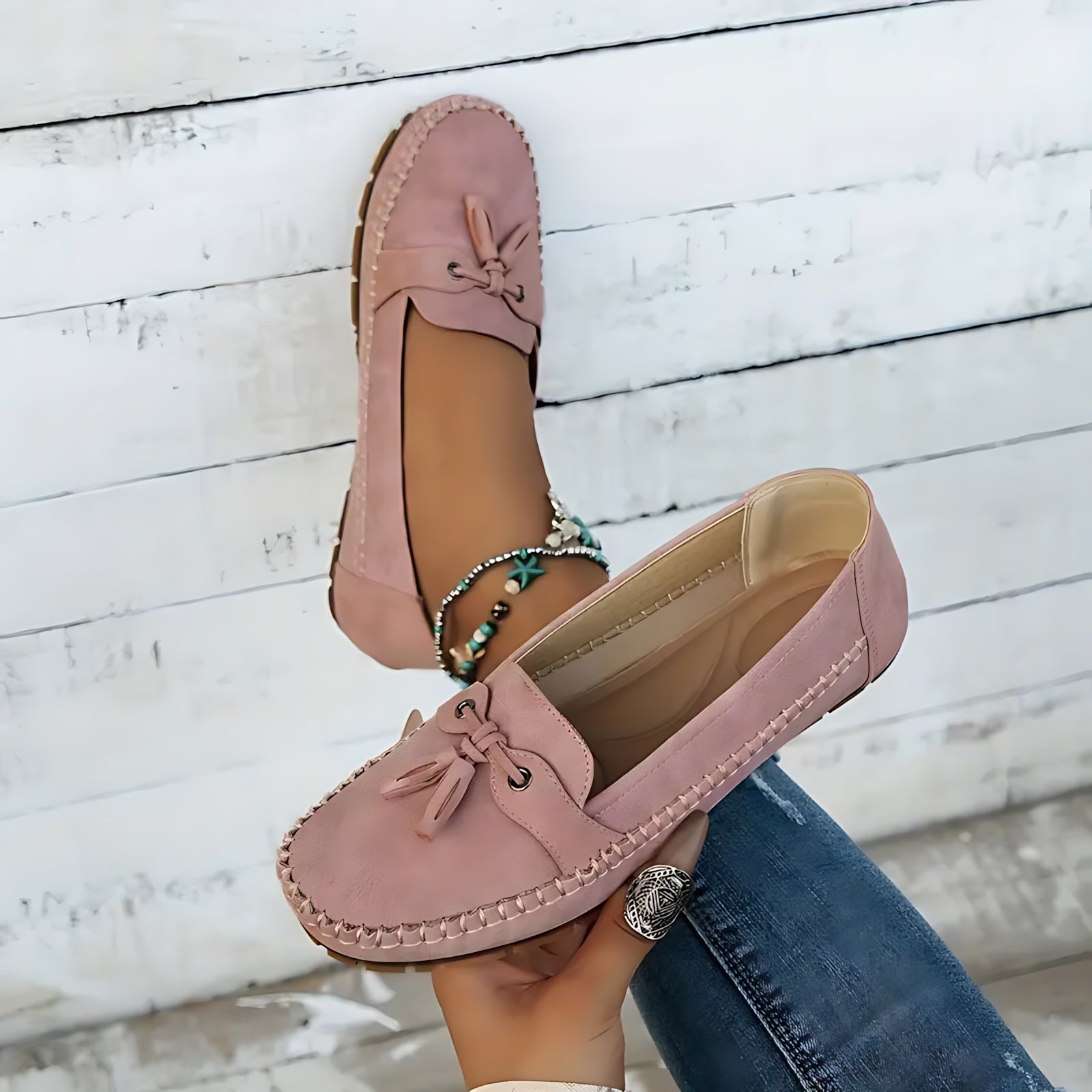 Josie – Suede Tassel Moc Toe Loafers