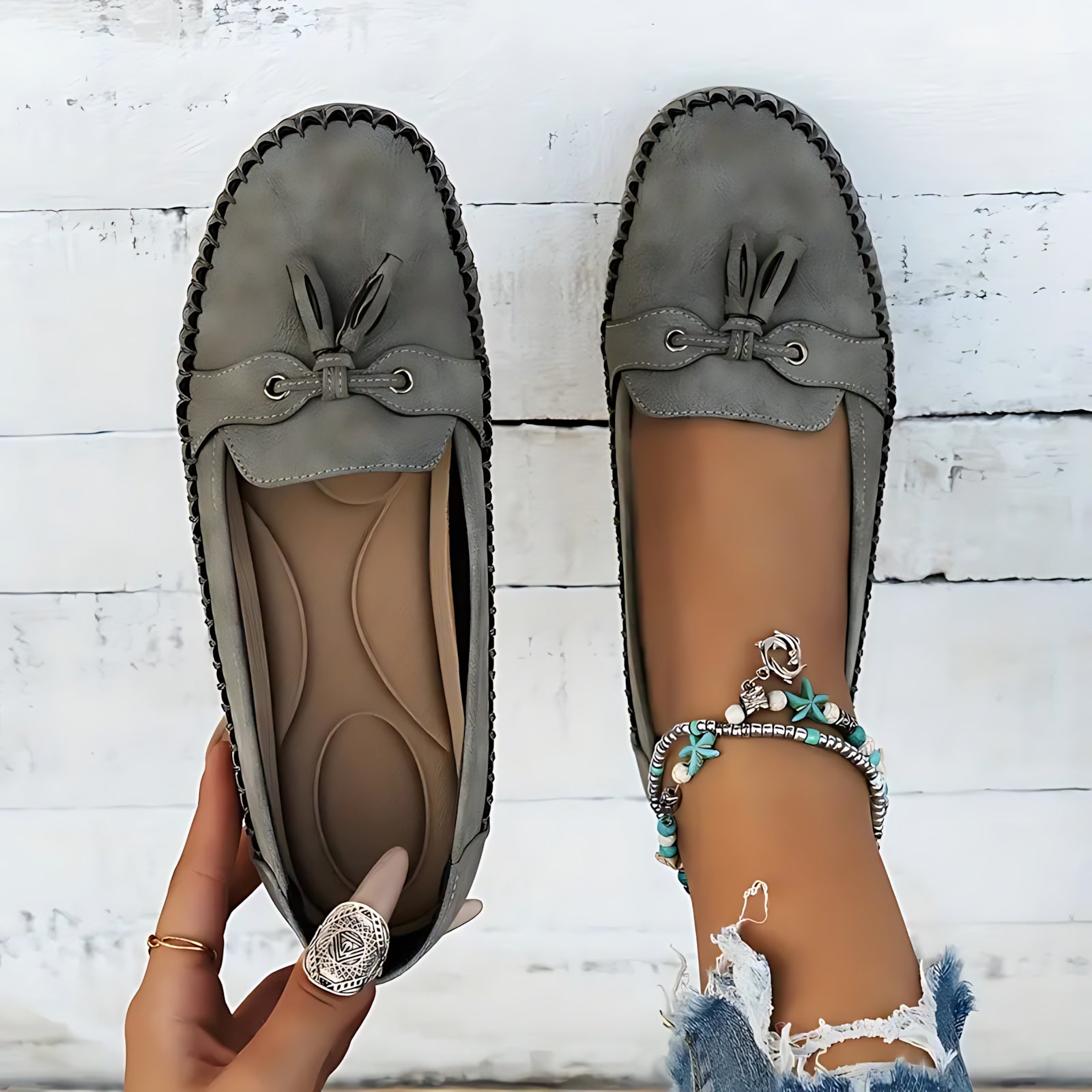 Josie – Suede Tassel Moc Toe Loafers