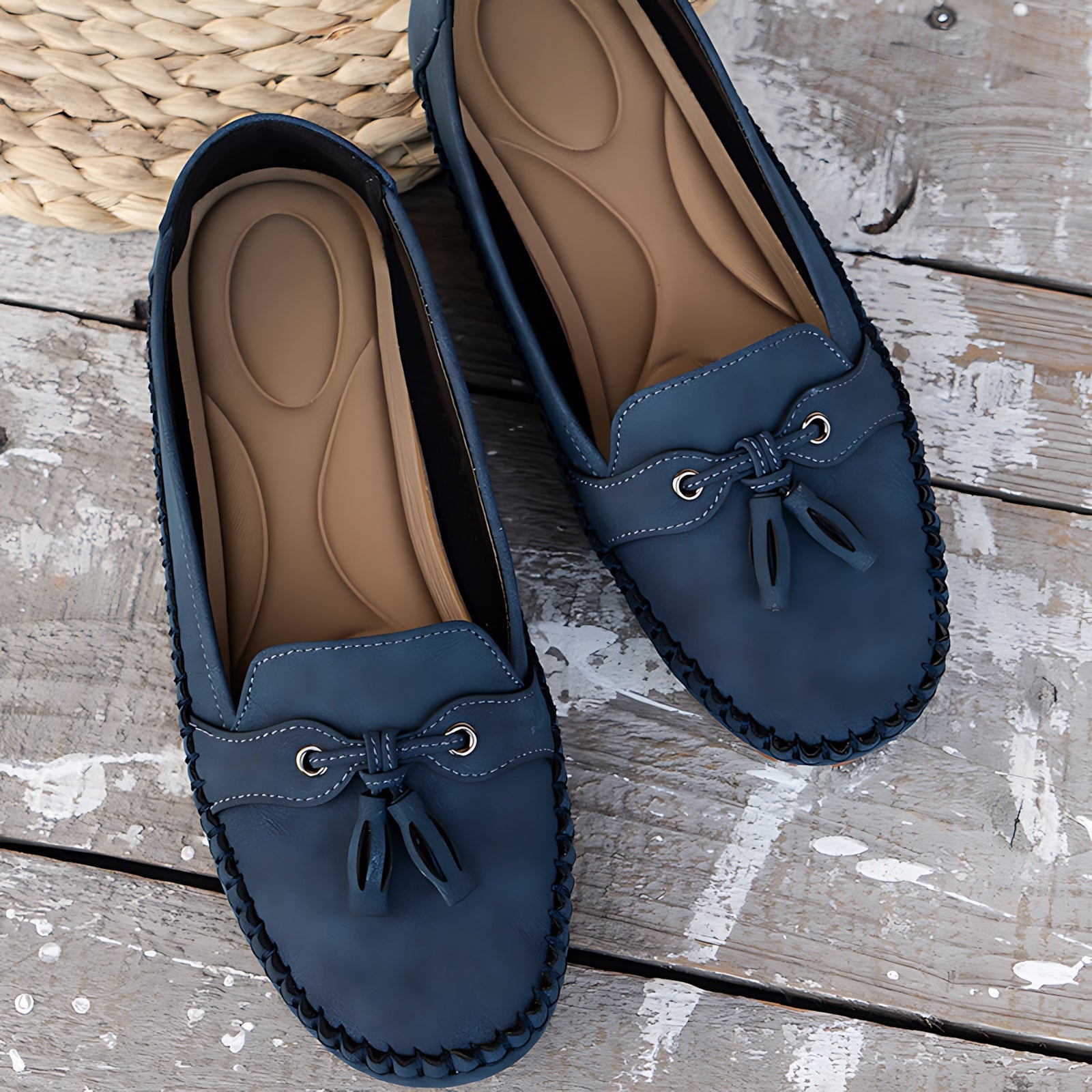 Josie – Suede Tassel Moc Toe Loafers