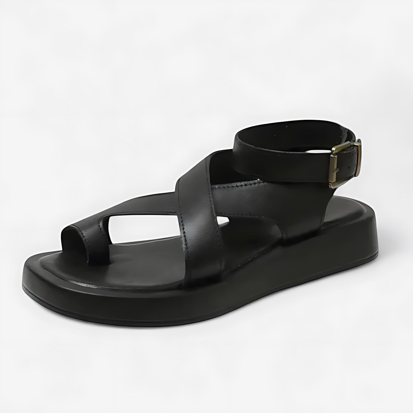 Josie – Toe Loop Ankle Strap Flat Sandals
