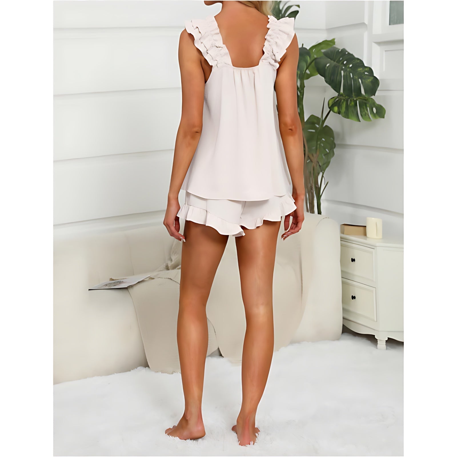 Journee – Ruffle Tank Top And Shorts Lounge Set