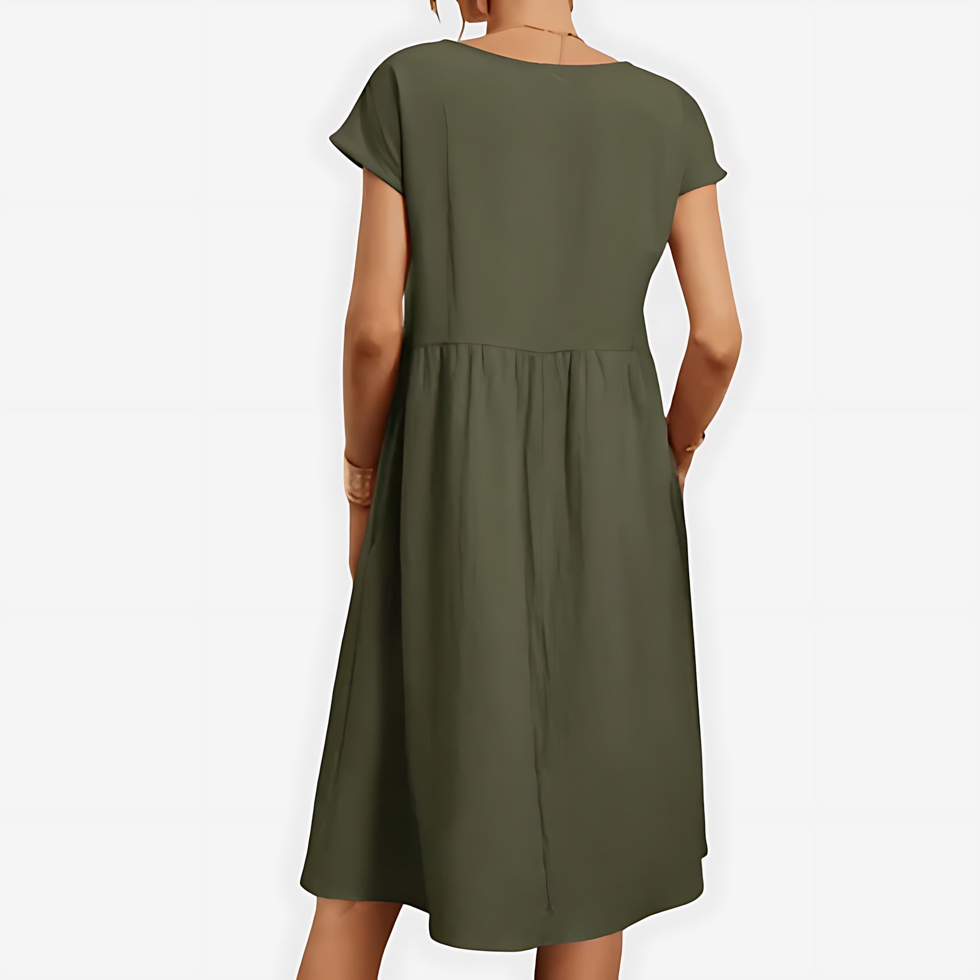 Juliette – Crew Neck Short Sleeve Babydoll Midi Dress