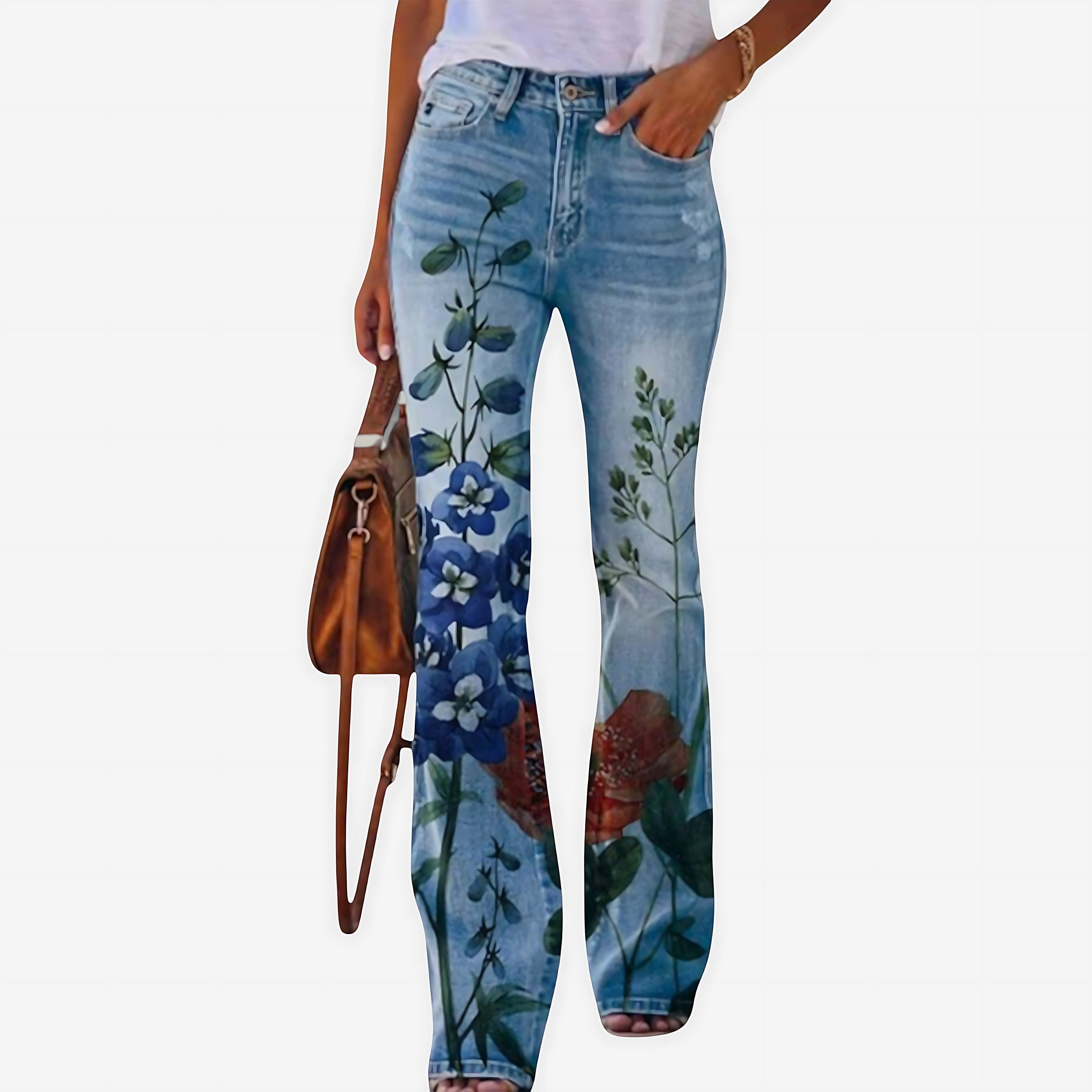 Juliette – Floral Print Flare Jeans