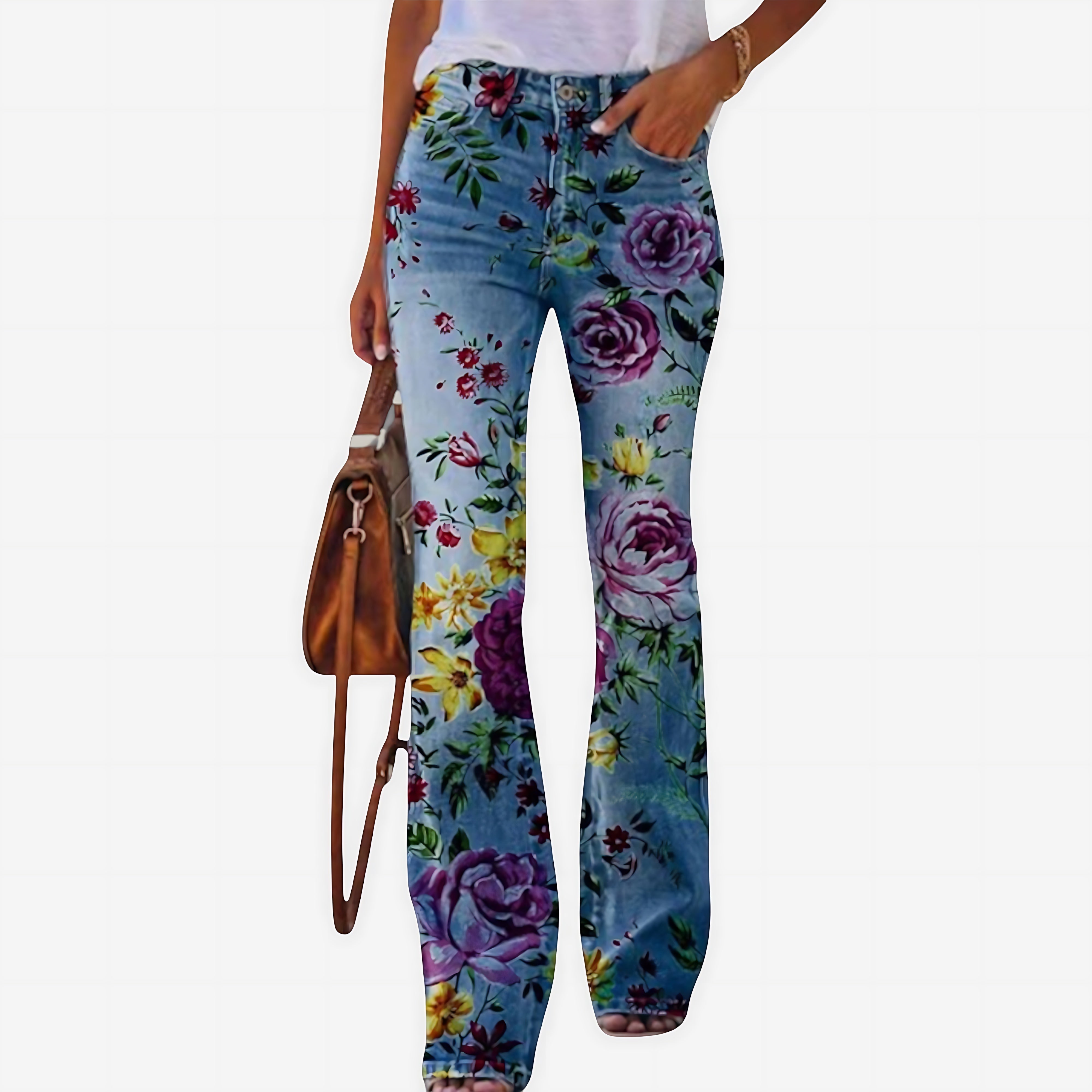 Juliette – Floral Print Flare Jeans