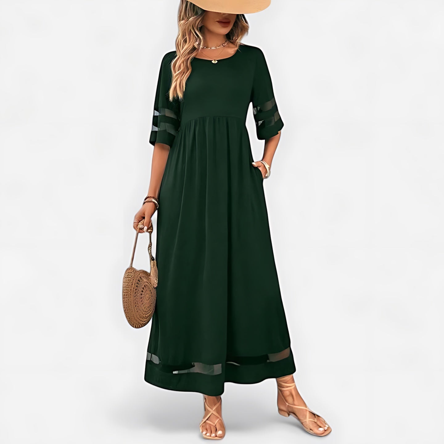 Juliette – Lace Panel A Line Maxi Dress