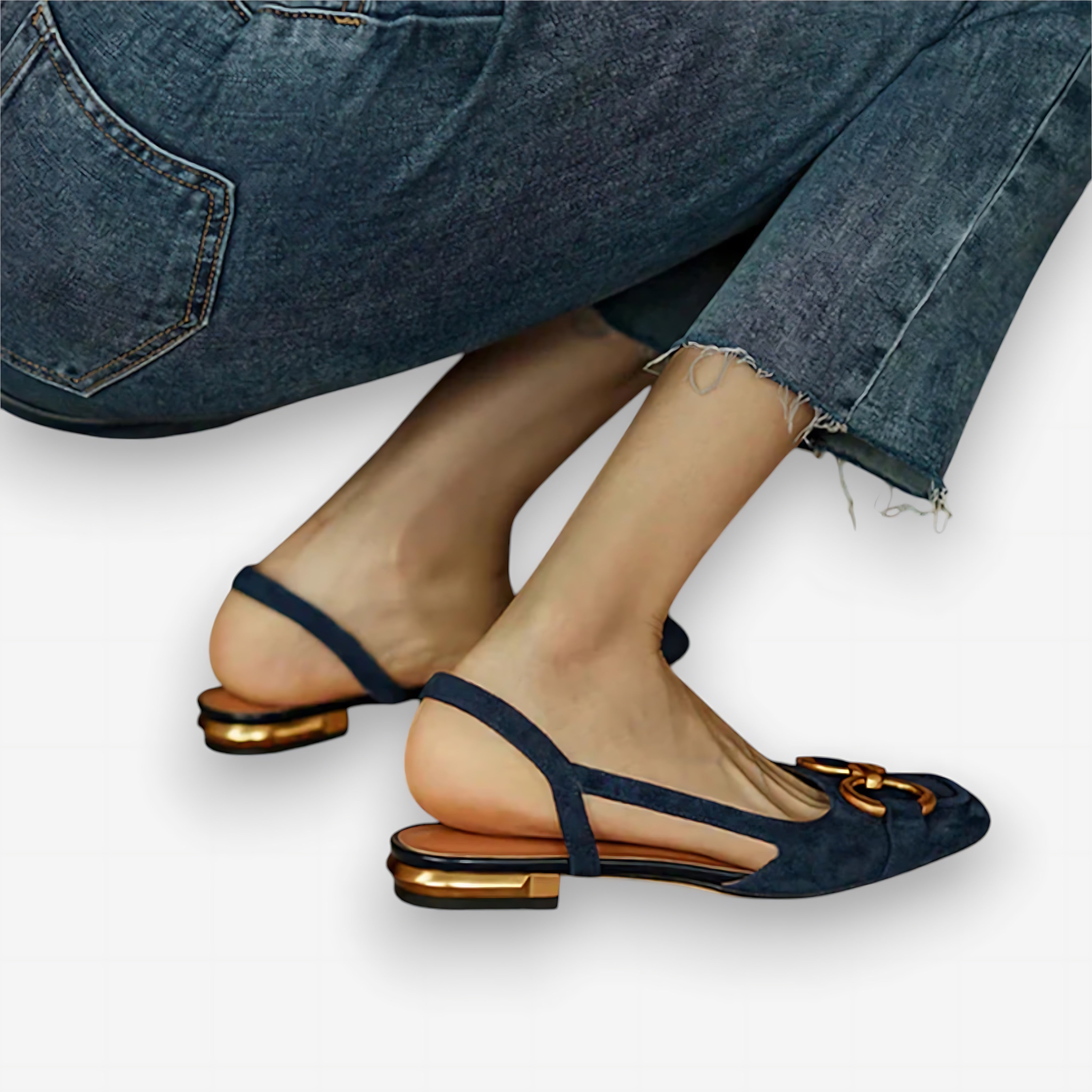 Juliette – Square Toe Slingback Flats