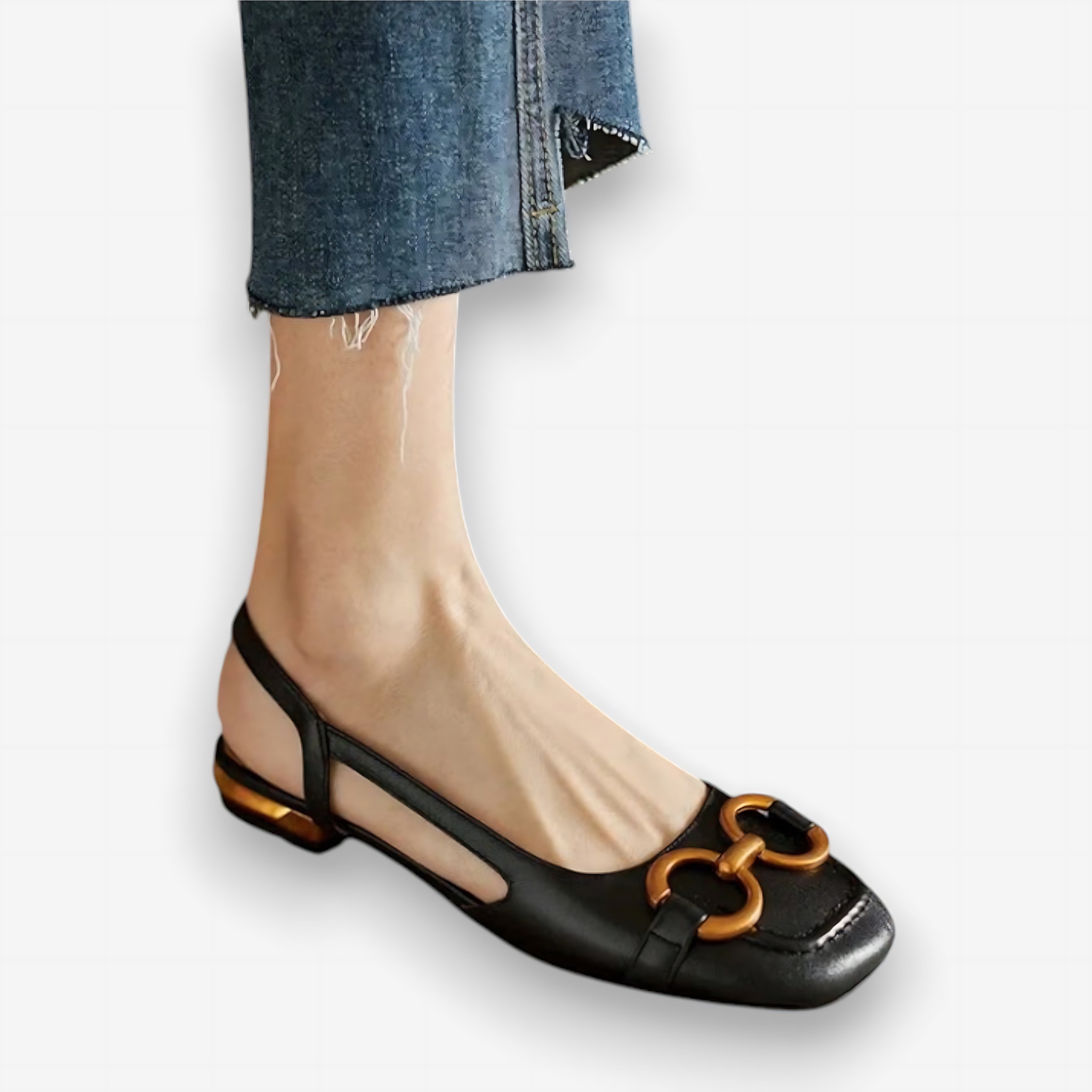 Juliette – Square Toe Slingback Flats