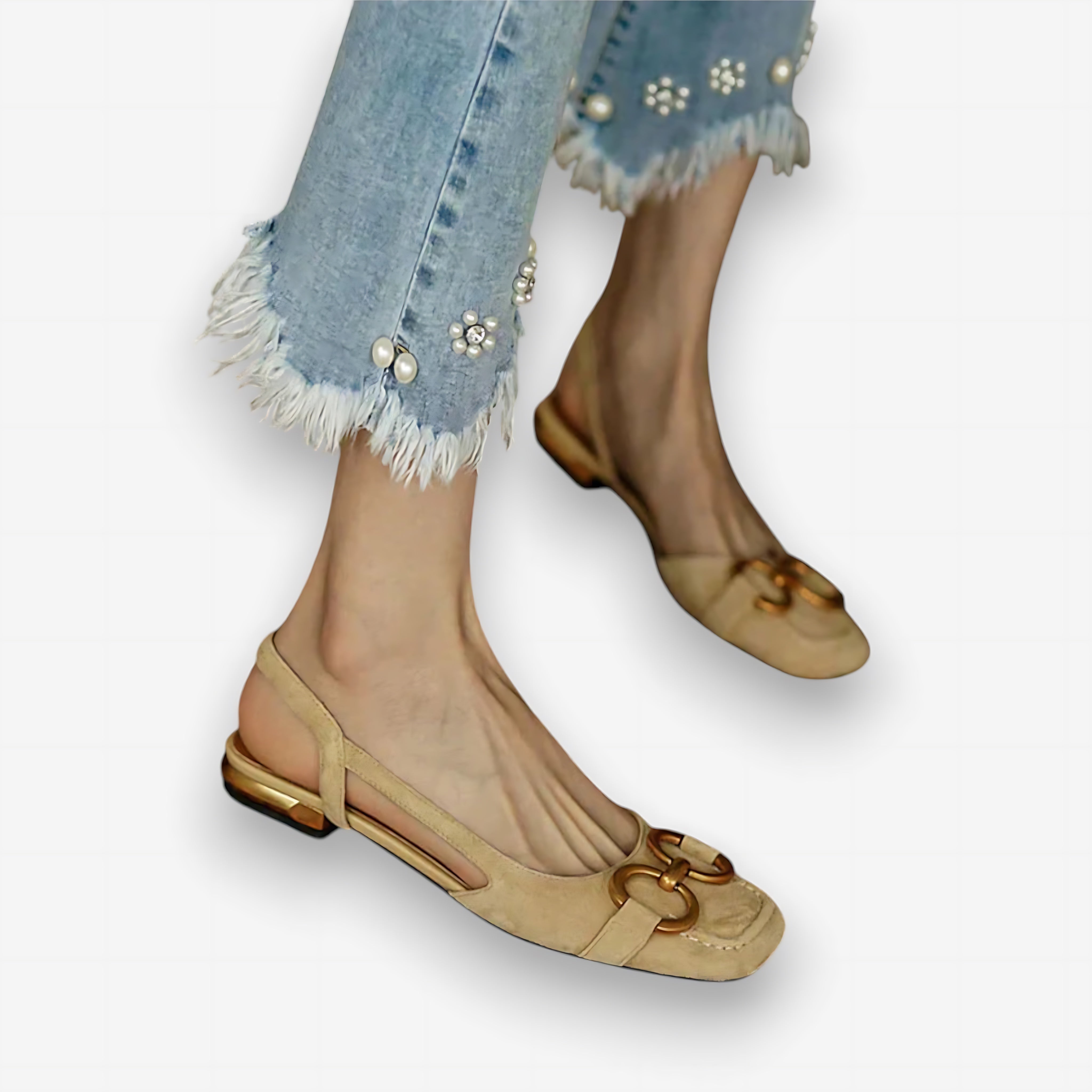 Juliette – Square Toe Slingback Flats